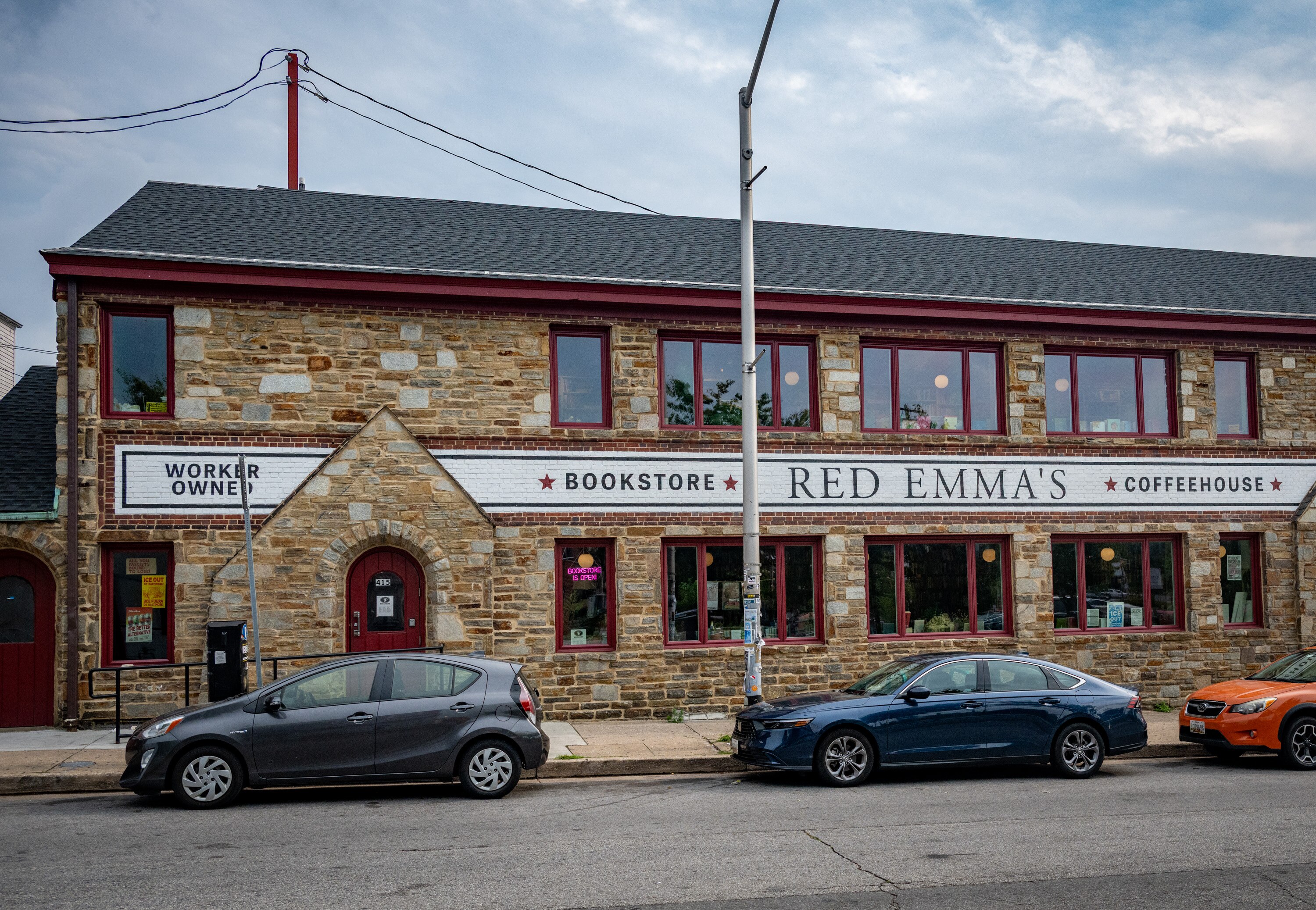 Red Emma’s bookstore and coffeehouse in the Waverly neighborhood.