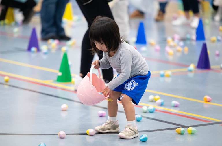 Gary J. Arthur Community Center’s annual Spring Egg Hunt, like the one pictured here in 2024, is draws kids from around Howard County.