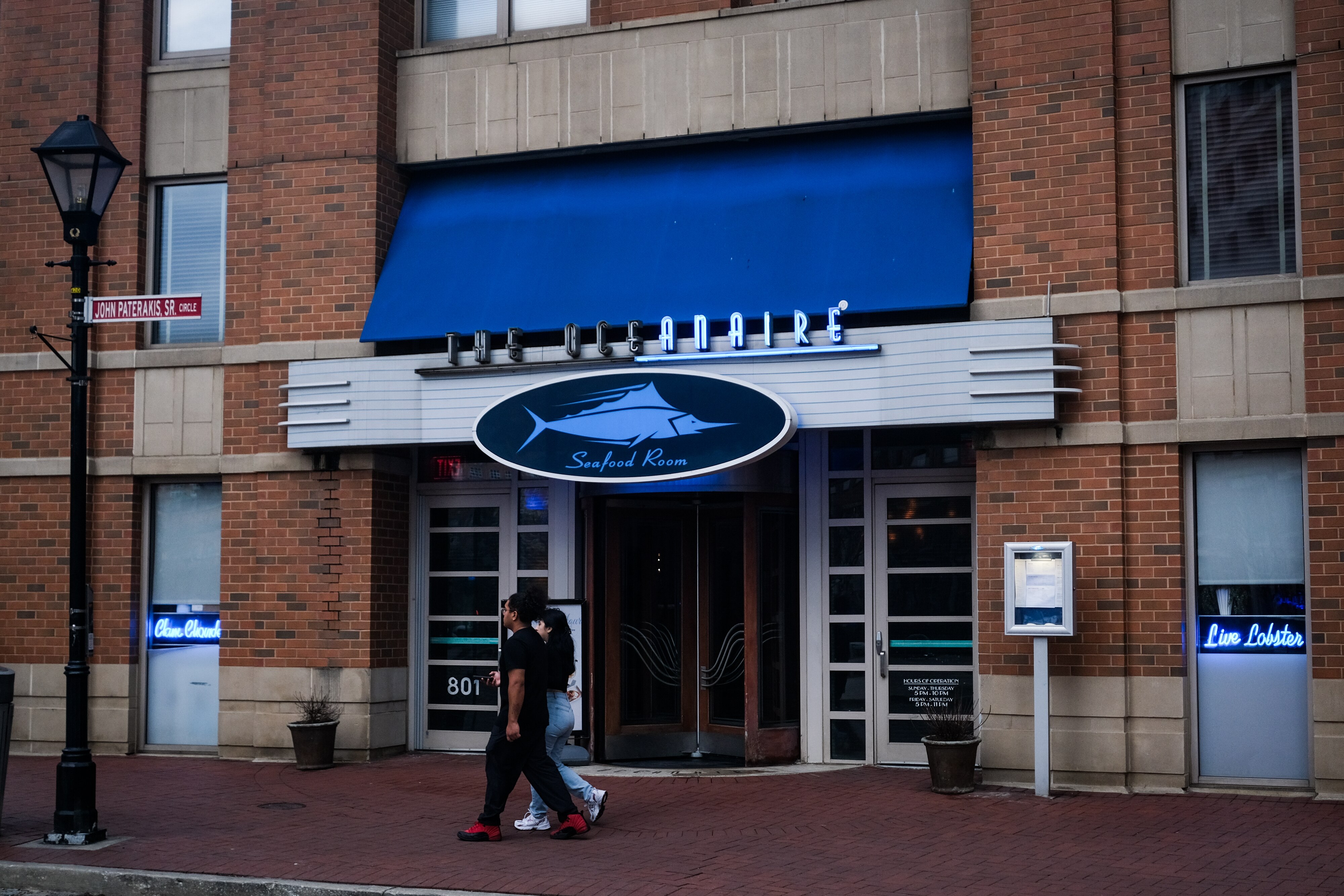 The Oceanaire Seafood Room at 801 Aliceanna Street near Harbor Point in Baltimore.