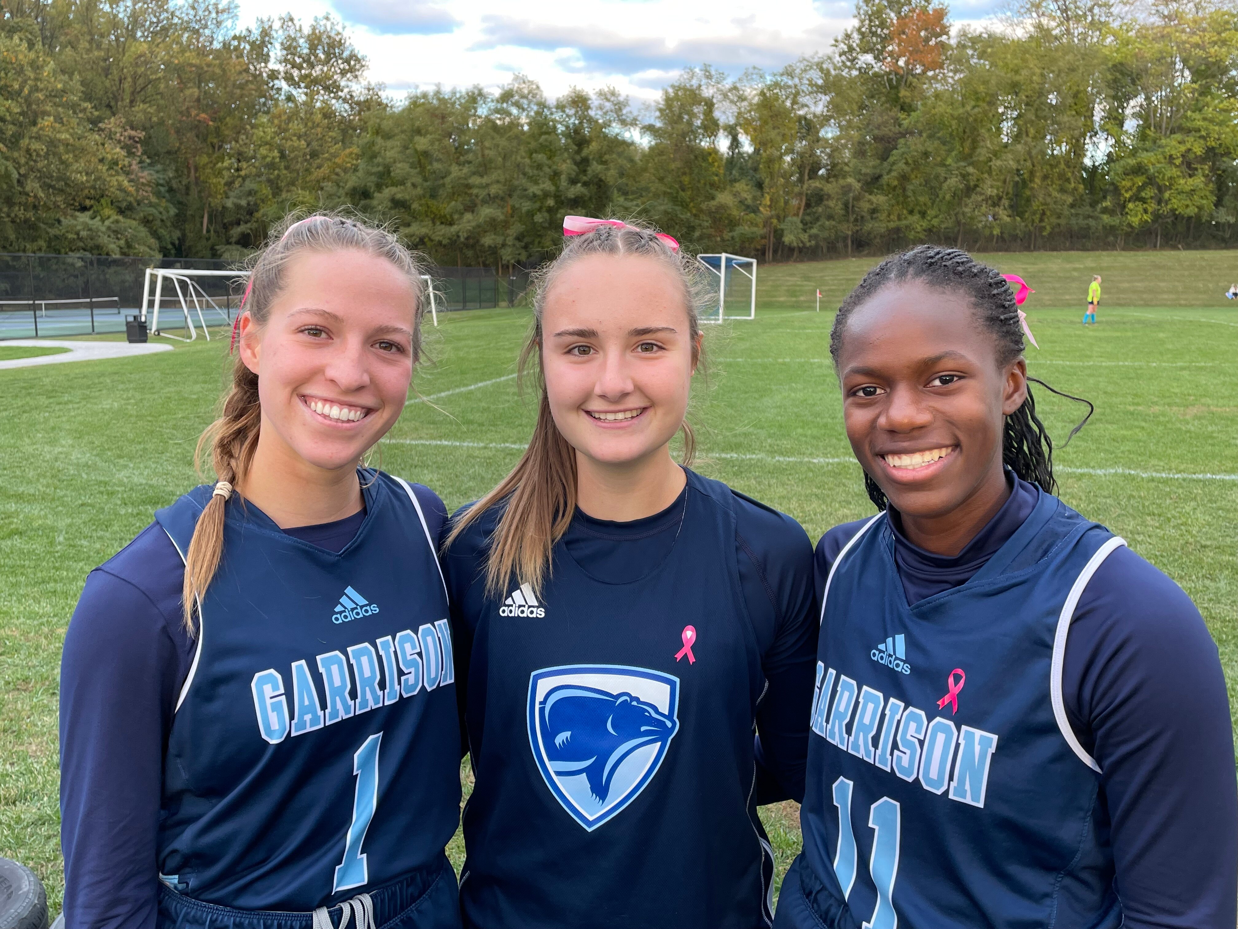 Garrison Forest's Ella Kokinis (1) scored twice and goalie Alyssa Klebasko and defender Morgan Qualls (11) led the No. 3 Grizzlies to their eighth shutout of the season, 3-0, at No. 5 Notre Dame Prep Tuesday. The Grizzlies have allowed only two goals in IAAM A Conference action and have shut out six of eight conference opponents.