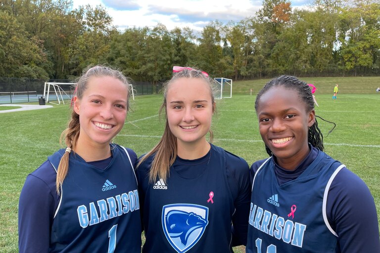 Garrison Forest's Ella Kokinis (1) scored twice and goalie Alyssa Klebasko and defender Morgan Qualls (11) led the No. 3 Grizzlies to their eighth shutout of the season, 3-0, at No. 5 Notre Dame Prep Tuesday. The Grizzlies have allowed only two goals in IAAM A Conference action and have shut out six of eight conference opponents.