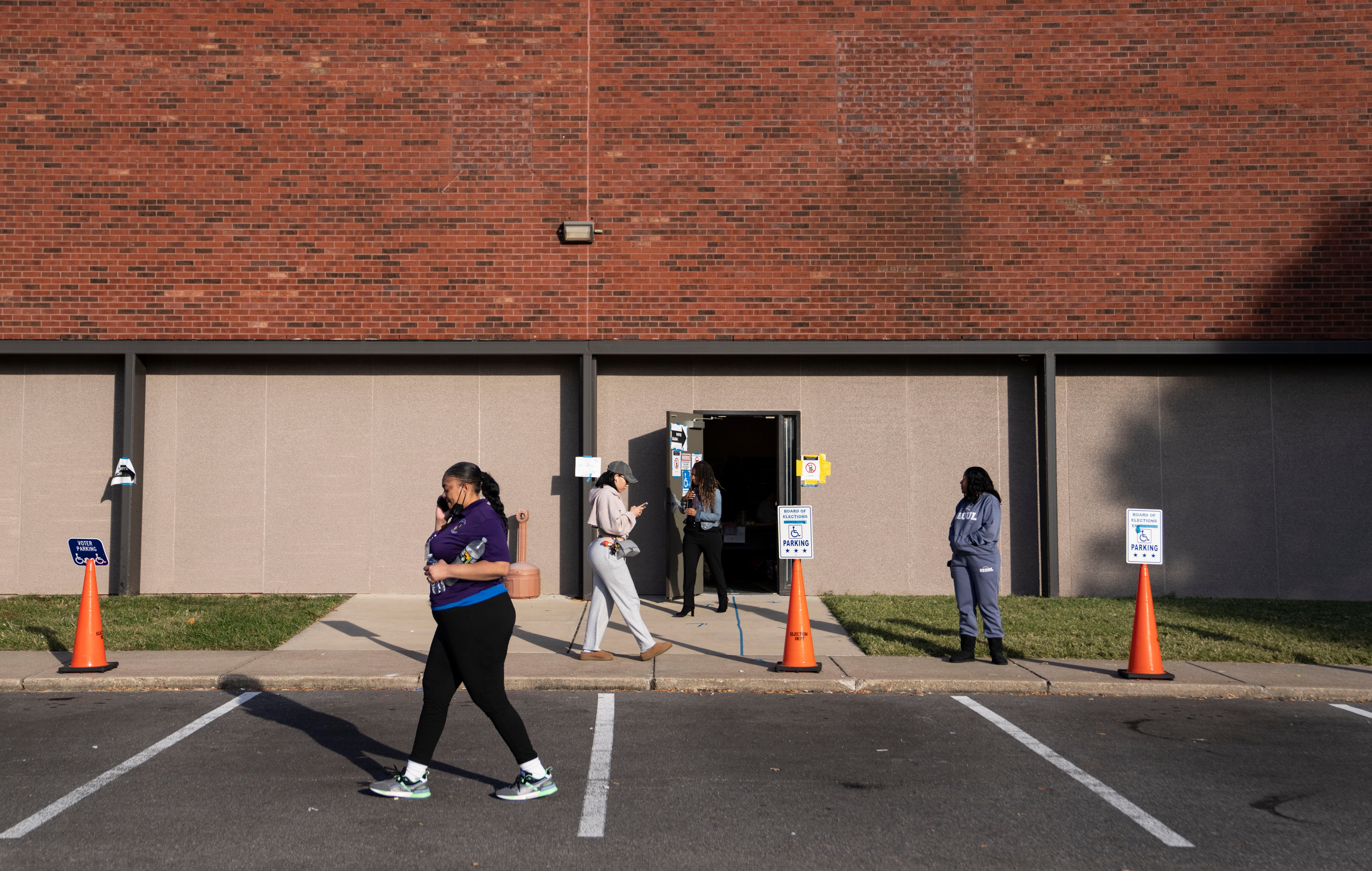 Early voters head into Anne Arundel County Board of Elections building to cast their vote, in Glen Burnie, Tuesday, October 29, 2024.
