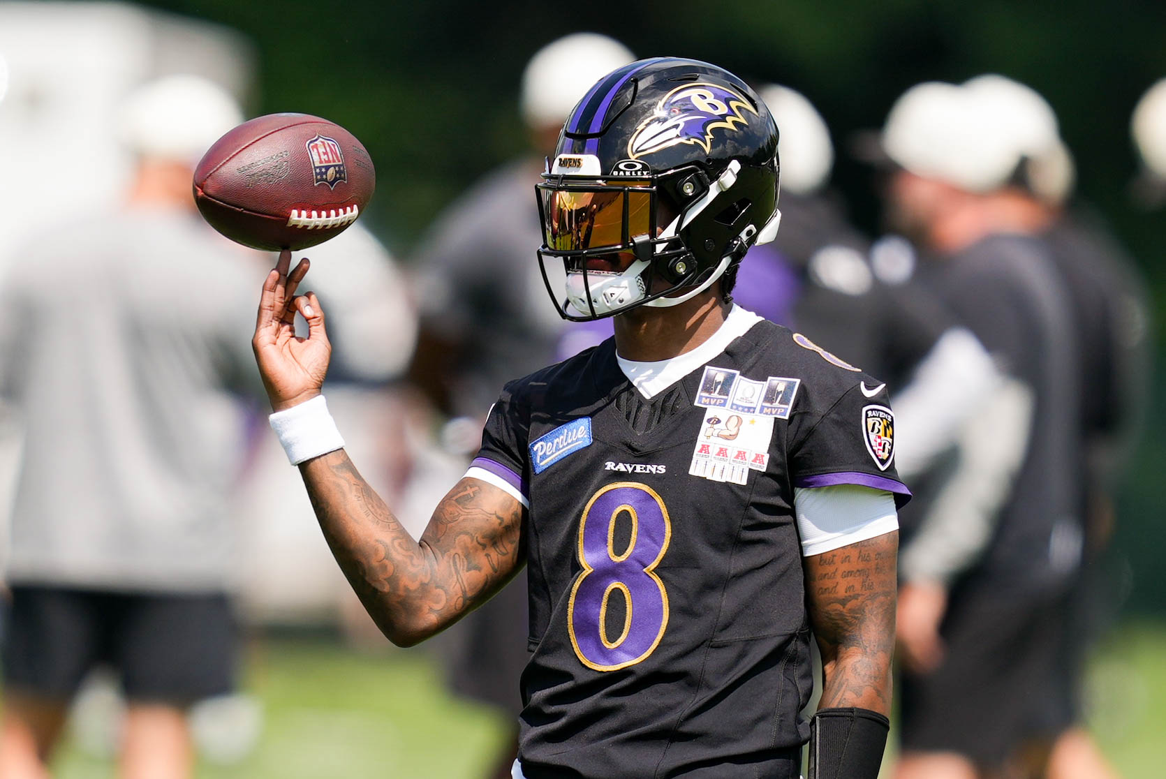 Quarterback Lamar Jackson says he’s focused on his play instead of his contract.