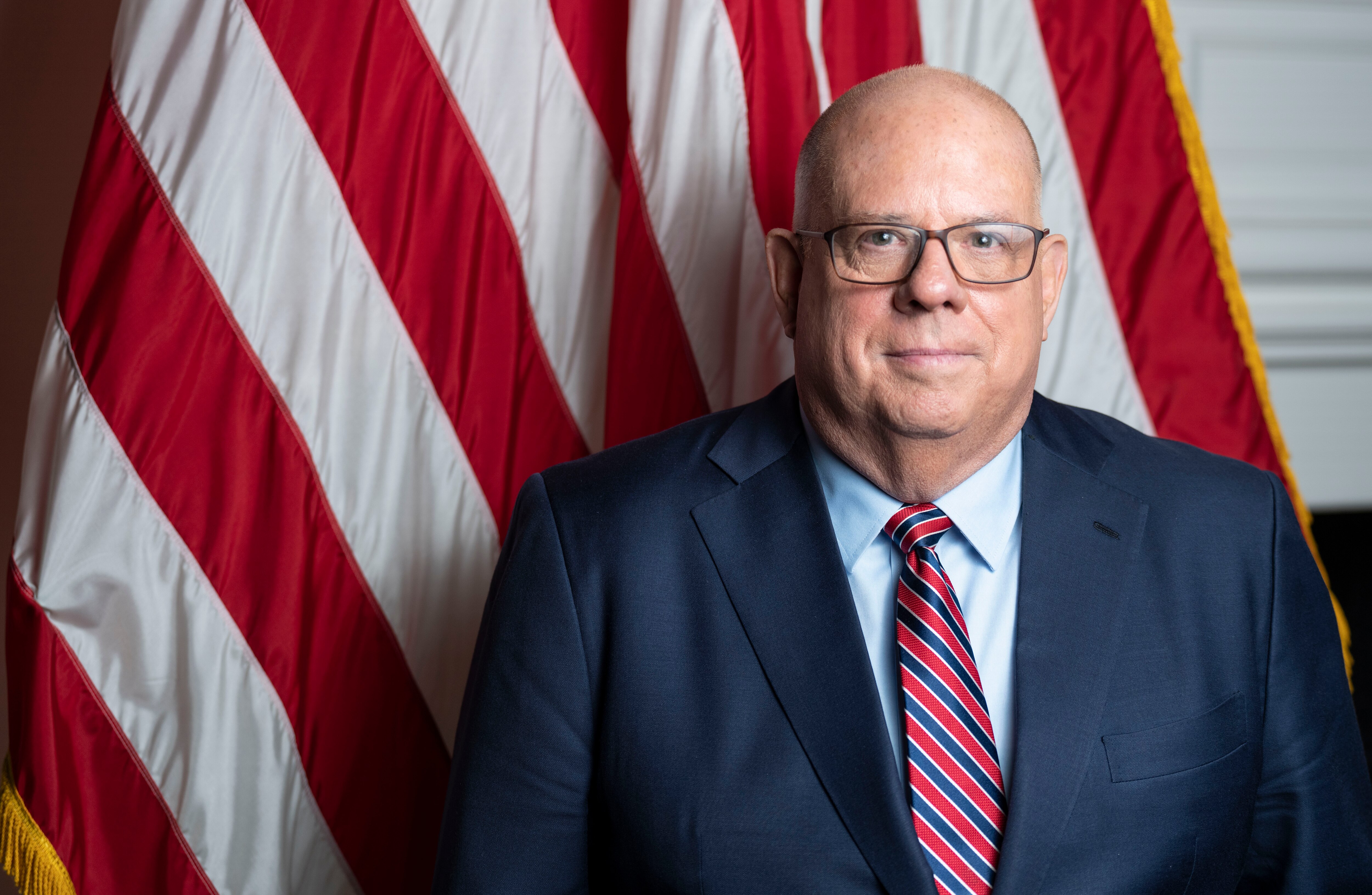 Former Maryland Gov. Larry Hogan poses for a portrait at the State House in Annapolis, Monday, Dec. 19, 2022.