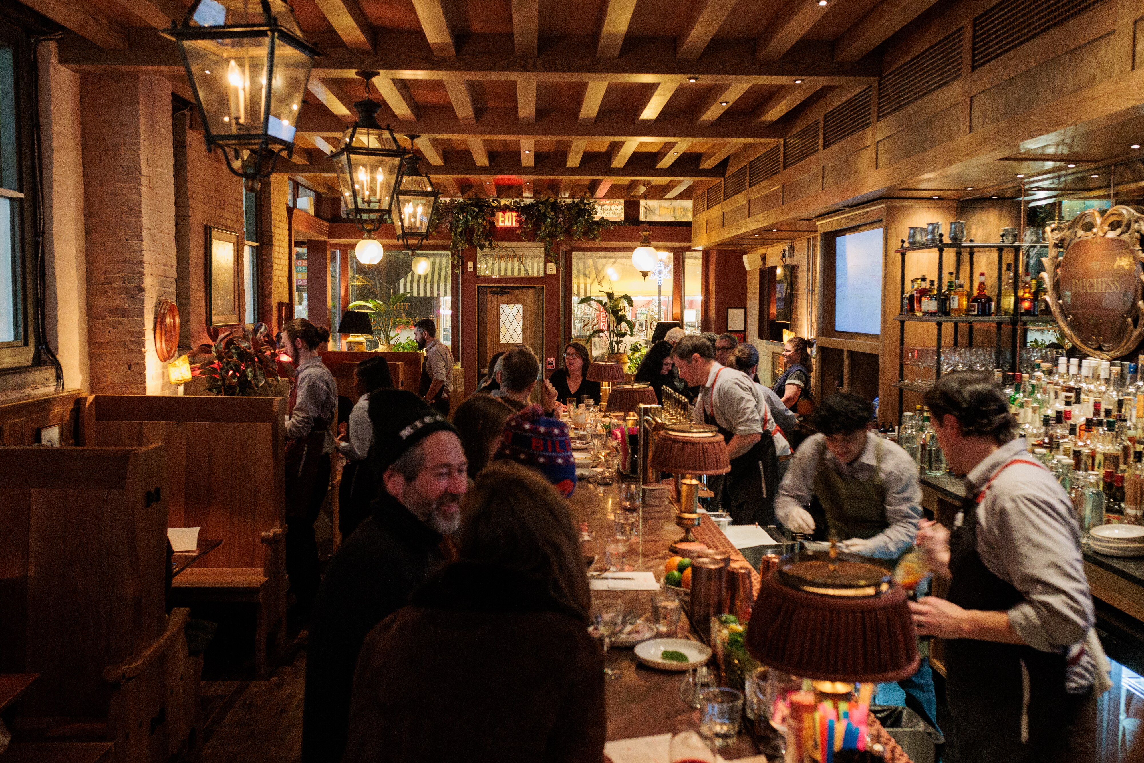 Patrons line the bar during dinner at The Duchess in January 2025.