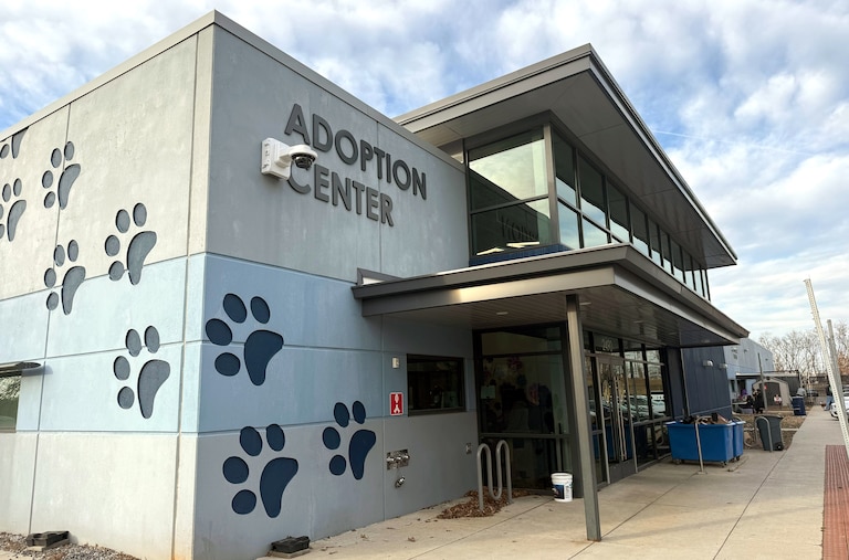 Exterior of Baltimore Animal Rescue and Care Shelter (BARCS).