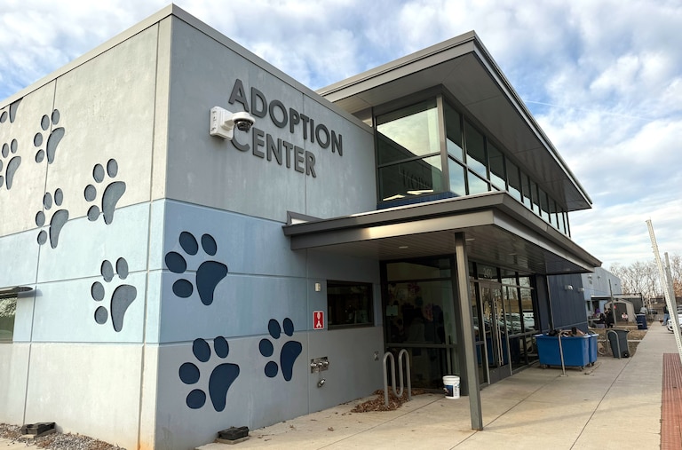 Exterior of Baltimore Animal Rescue and Care Shelter (BARCS).