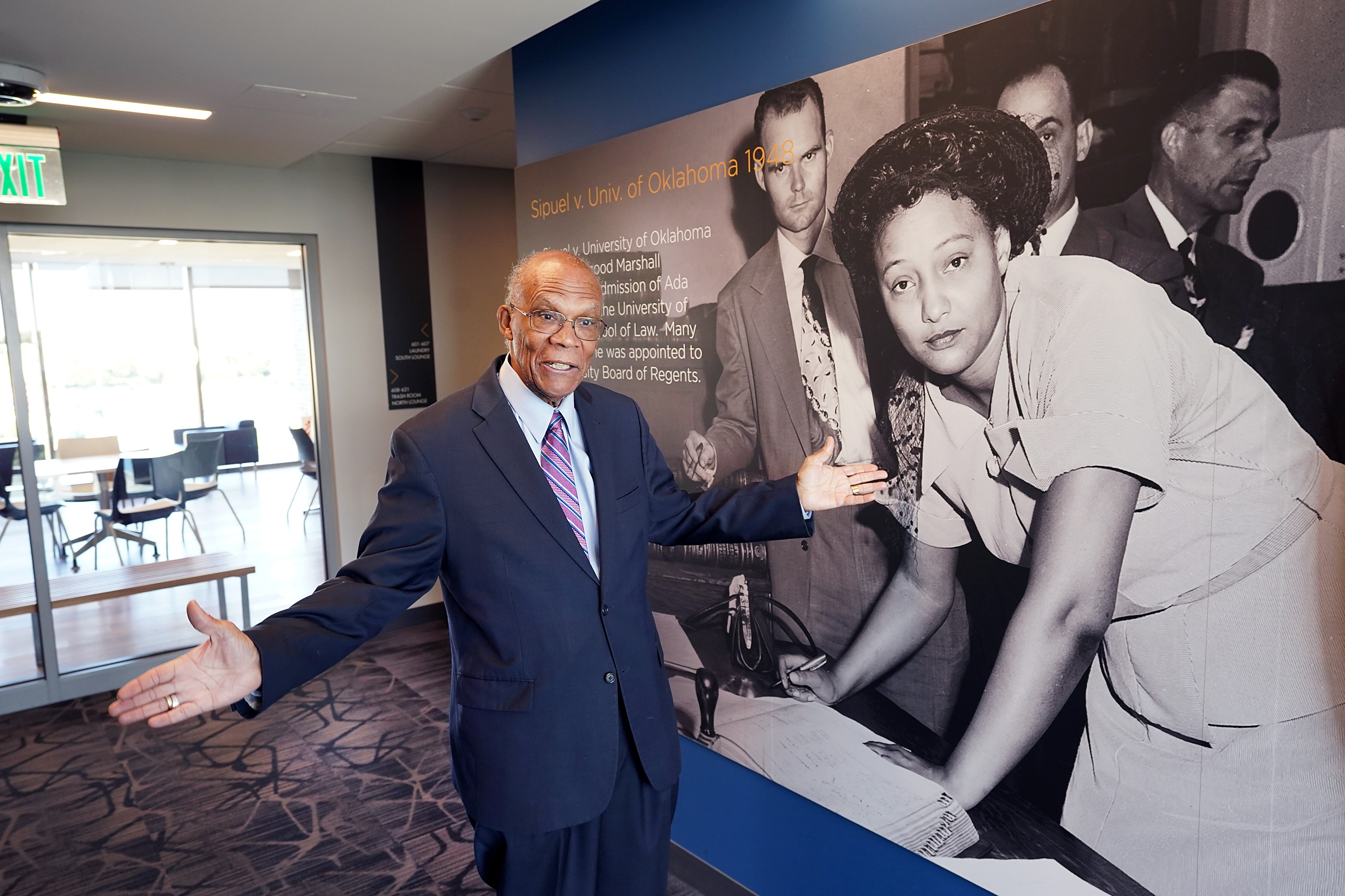 Dr. Larry Gibson curated Morgan State University's new Thurgood Marshall Housing complex. Students are essentially living in luxury apartments and a museum dedicated to the life and legacy of Marshall. When you first enter there’s a huge mural that was painted by a senior of the university. There’s also a timeline that dates the years of Marshall’s personal life, and on each floor of the building there’s a prominent photo and fact of his professional life as students get on and off the elevators.