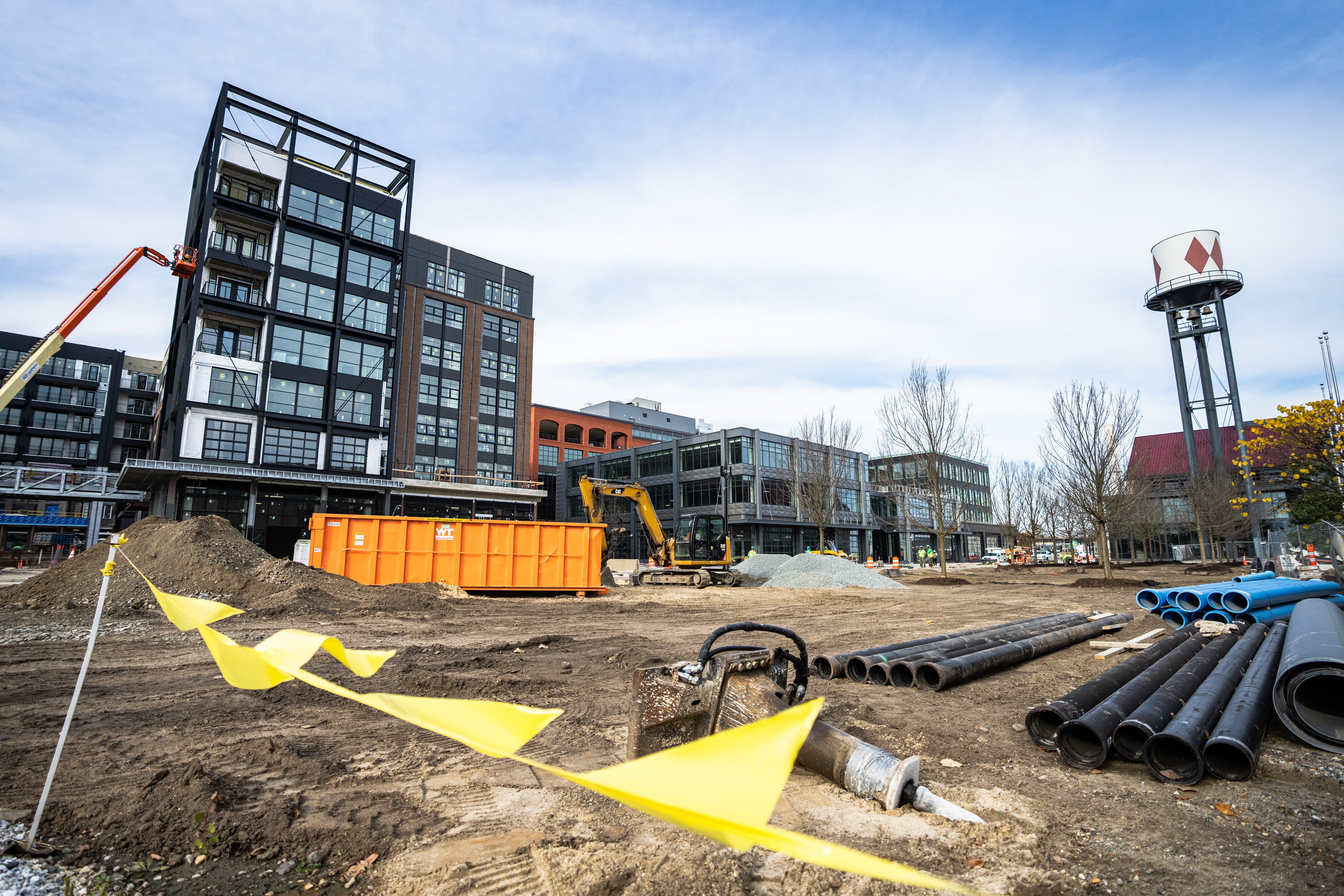 In Port Covington, Baltimore, MD, construction contines throughout the 235-acre complex, November 2, 2022.