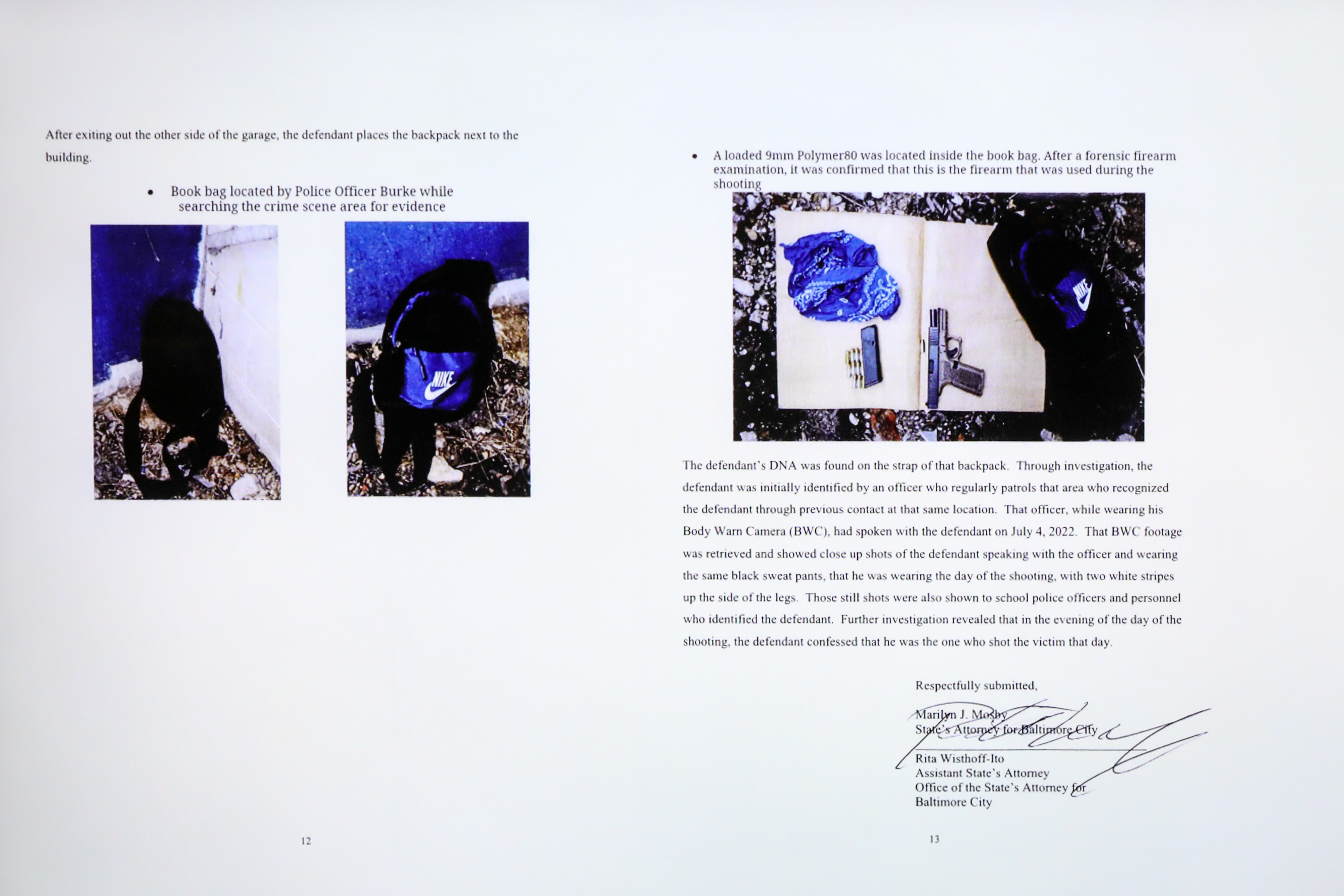 The Baltimore State's Attorney's Office on Thursday rested its case against a 16-year-old who's charged with first-degree murder and related offenses in the deadly shooting of Timothy Reynolds, 48, of Hampden. This is a picture of a motion that was filed earlier in the case.