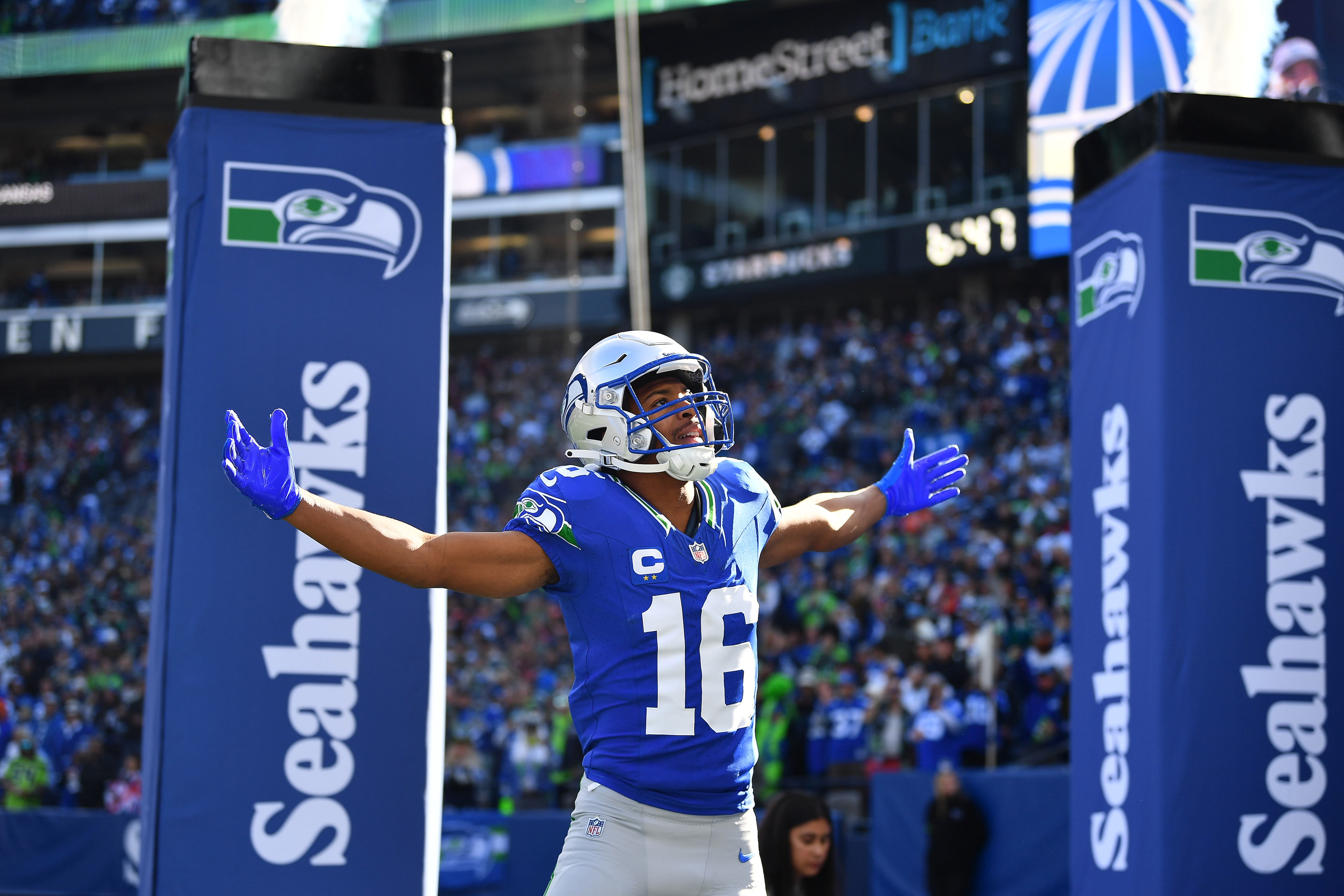 The Seahawks' Tyler Lockett has 35 catches for 370 yards and three touchdowns.