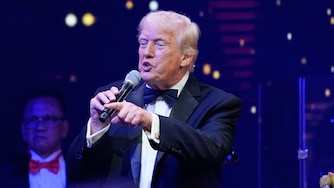President Donald Trump speaks at a New Year's Eve celebration at his Mar-a-Lago club, Wednesday, Dec. 31, 2025, in Palm Beach, Fla. (AP Photo/Alex Brandon)