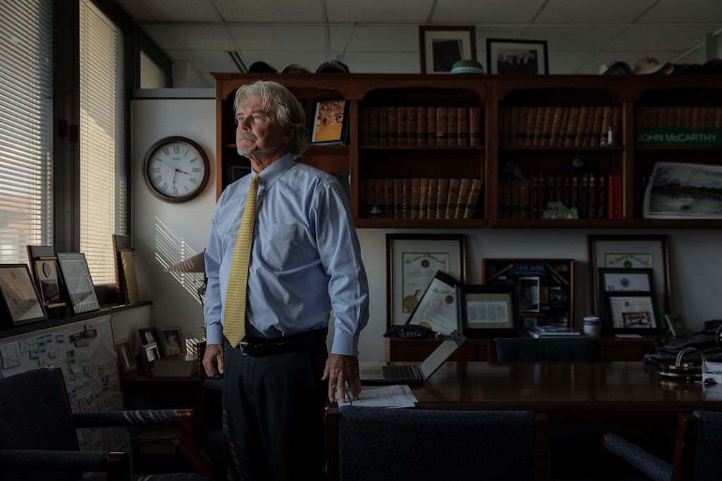 Montgomery County State's Attorney John McCarthy poses for a portrait at his office in Rockville