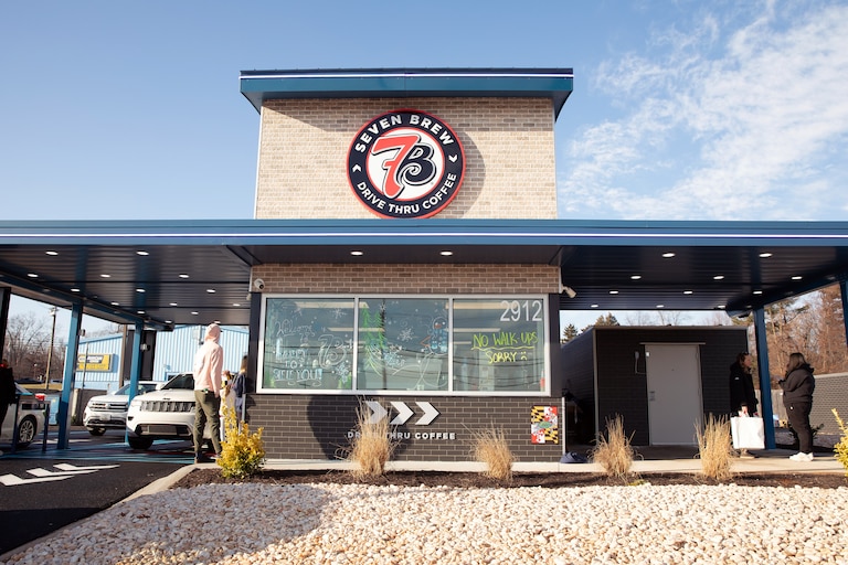 Drive-thru coffee chain 7 Brew opened its first Maryland location, along Emmorton Road in Abingdon, on Jan. 8, 2026.