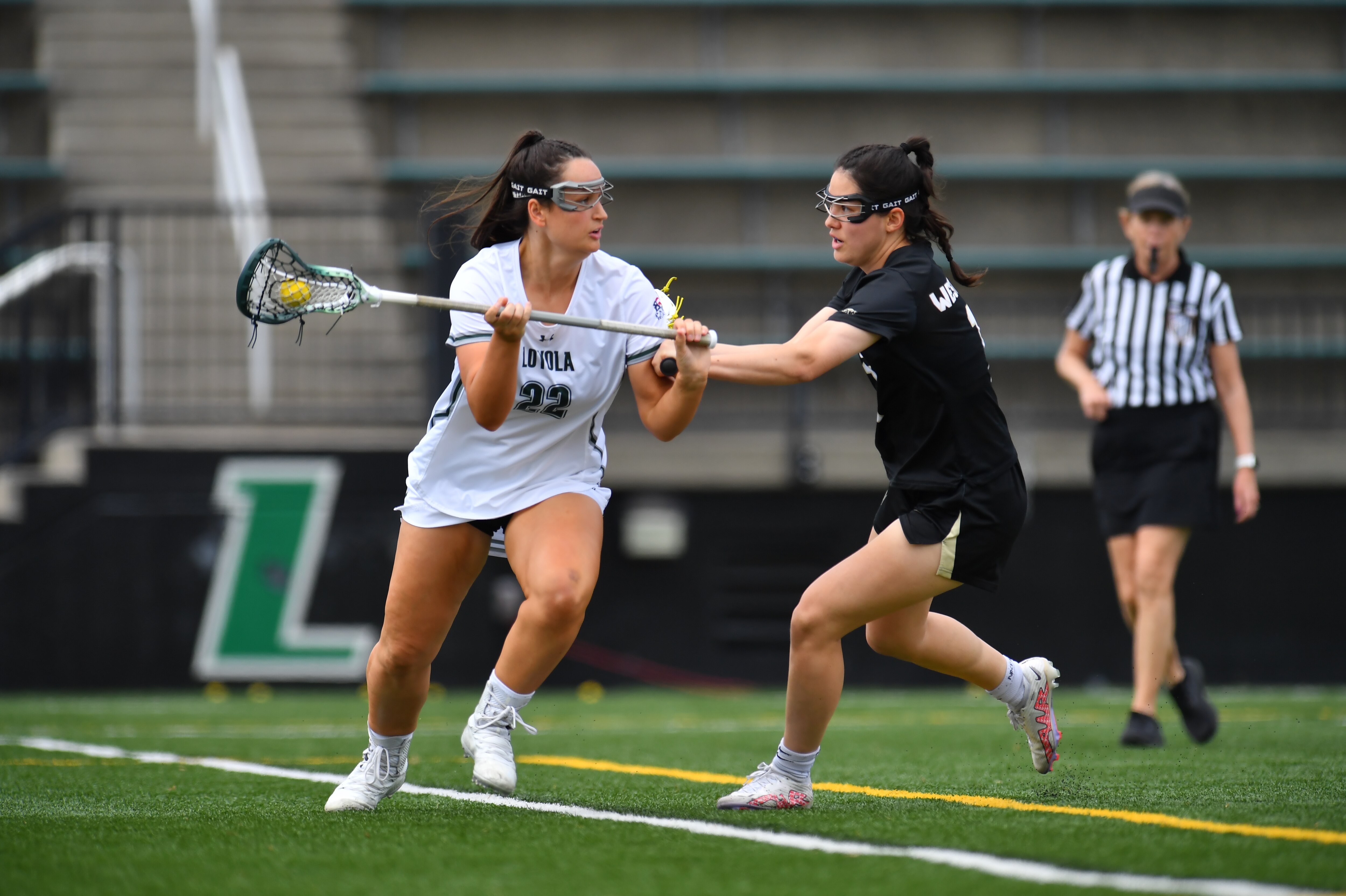 Loyola's Georgia Latch looks to attack against Army.