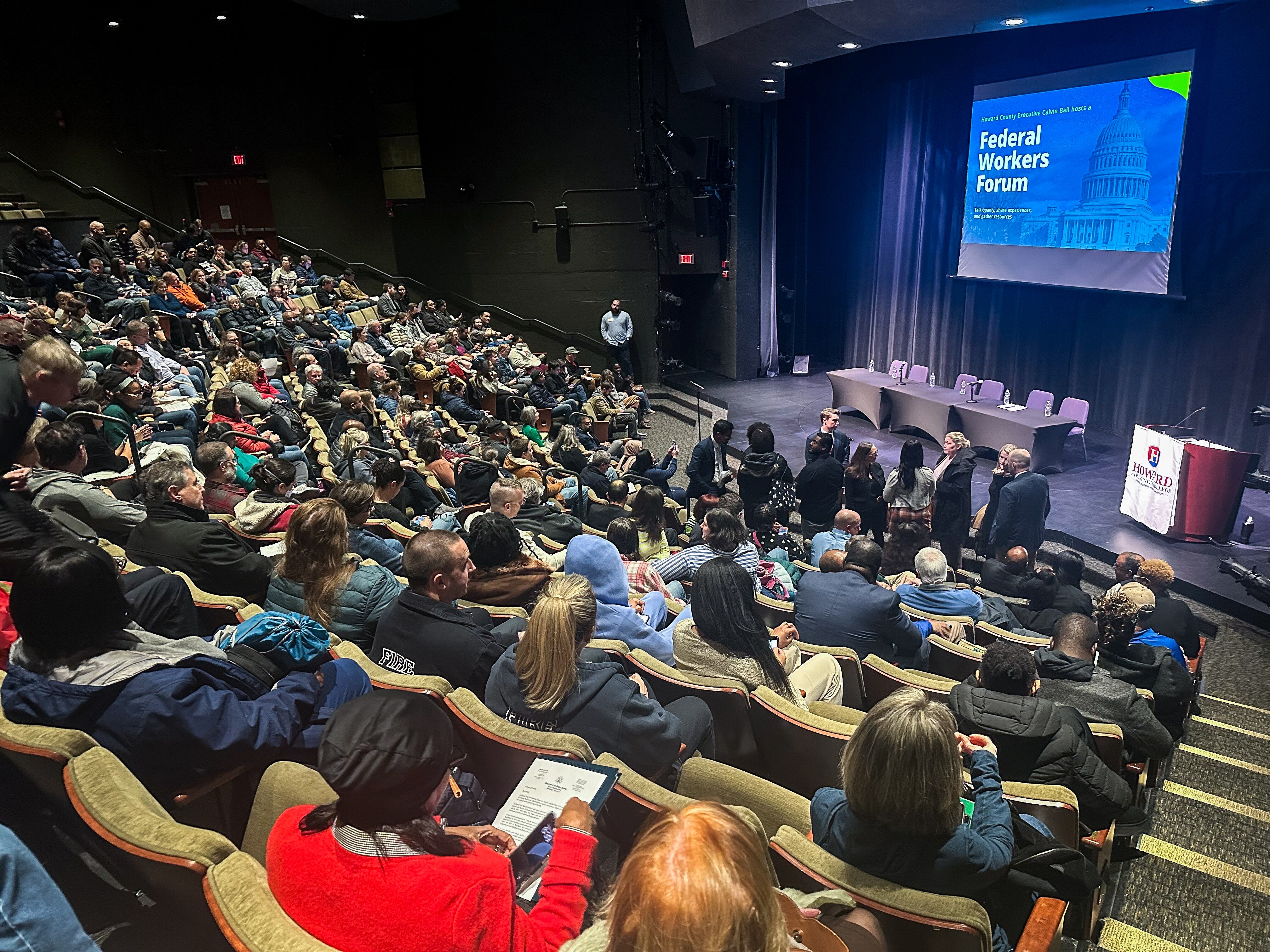 Howard County residents who work for the federal government packed a forum about the Trump administration’s moves to slash the workforce.
