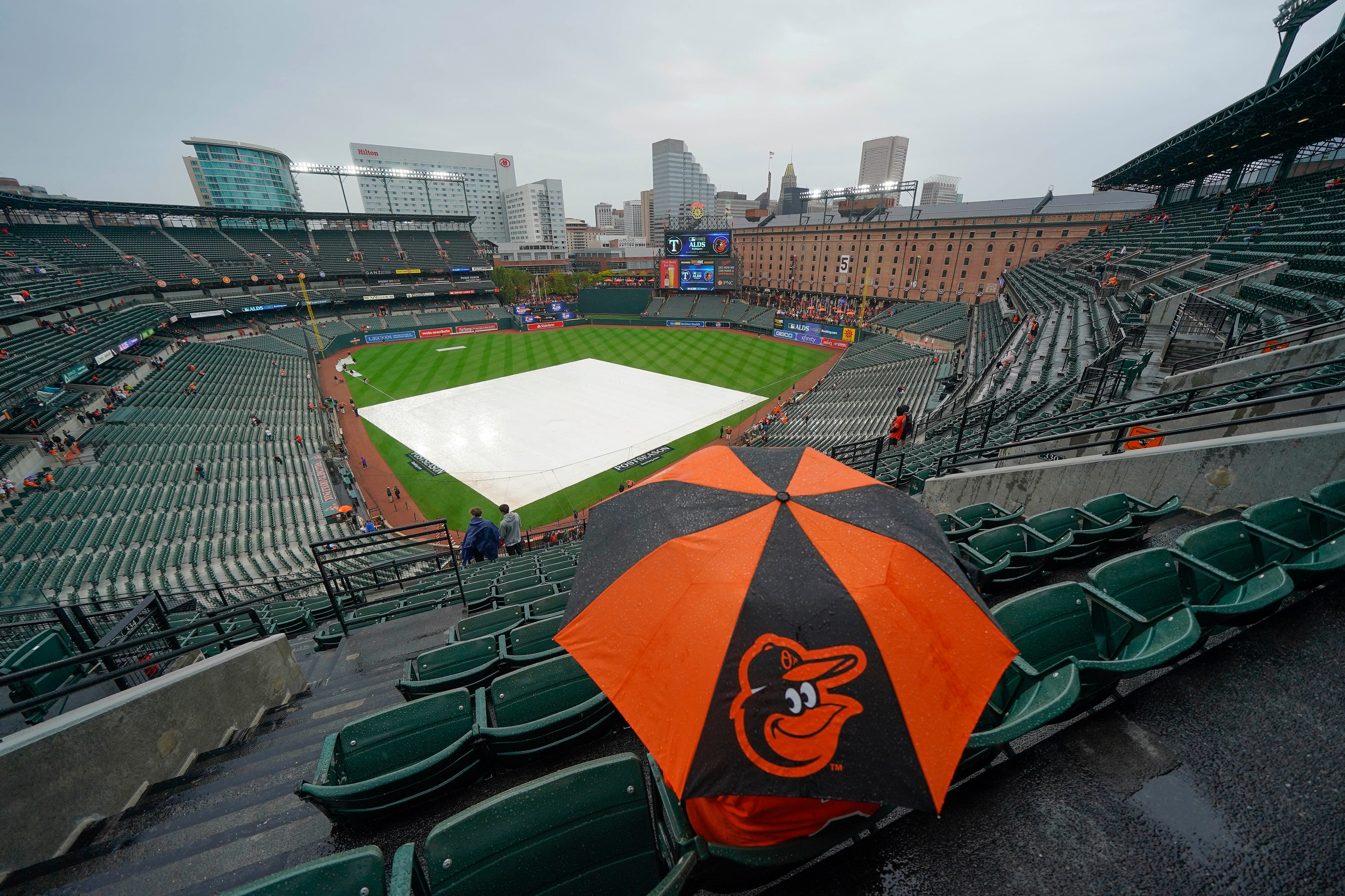 The first pitch of ALDS Game 1 was pushed to 2:15 p.m., an hour after the original start time.