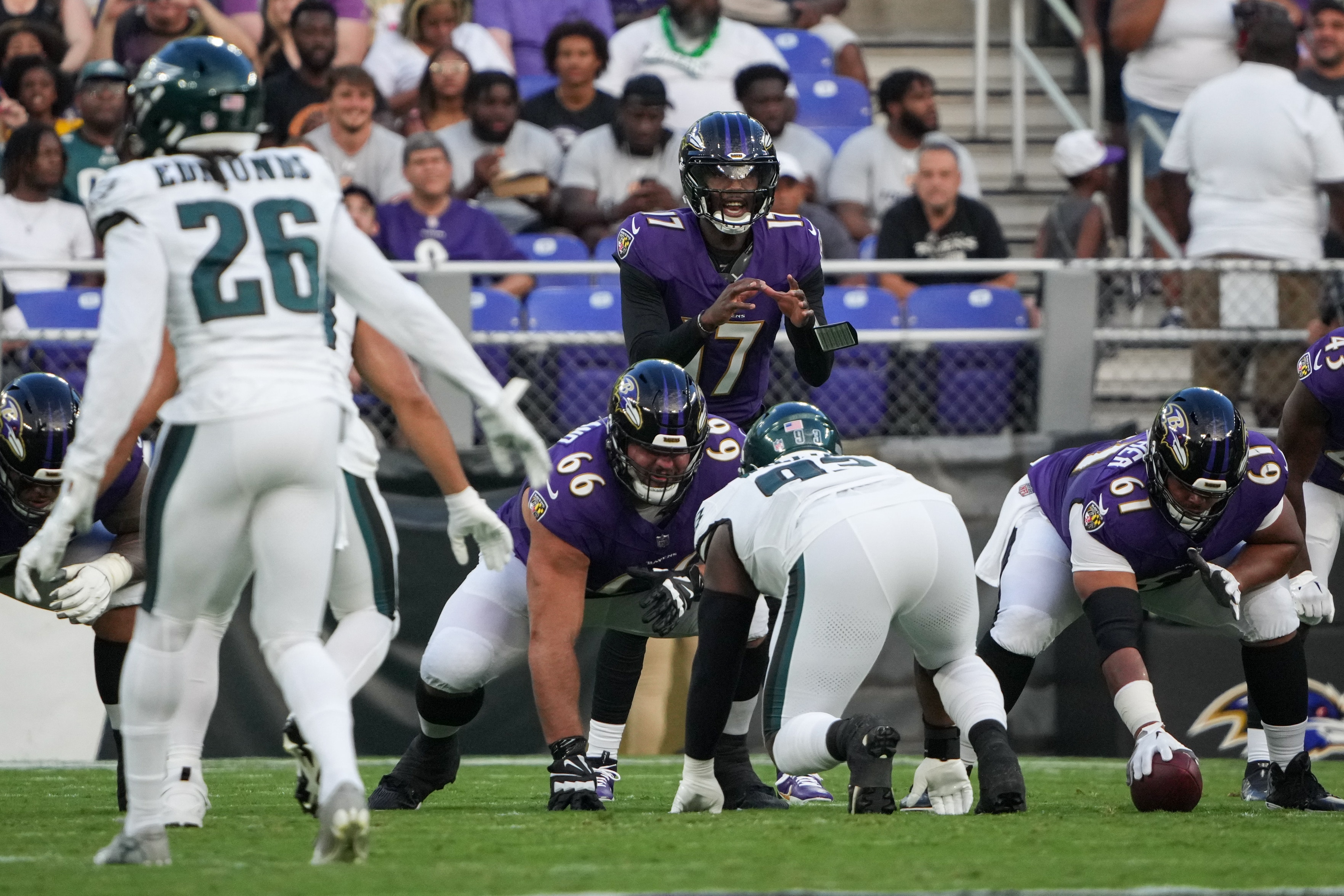 With Tyler Huntley's injury status unclear, Josh Johnson (7) could be the Ravens’ backup quarterback when they play the Houston Texans on Sept. 10.