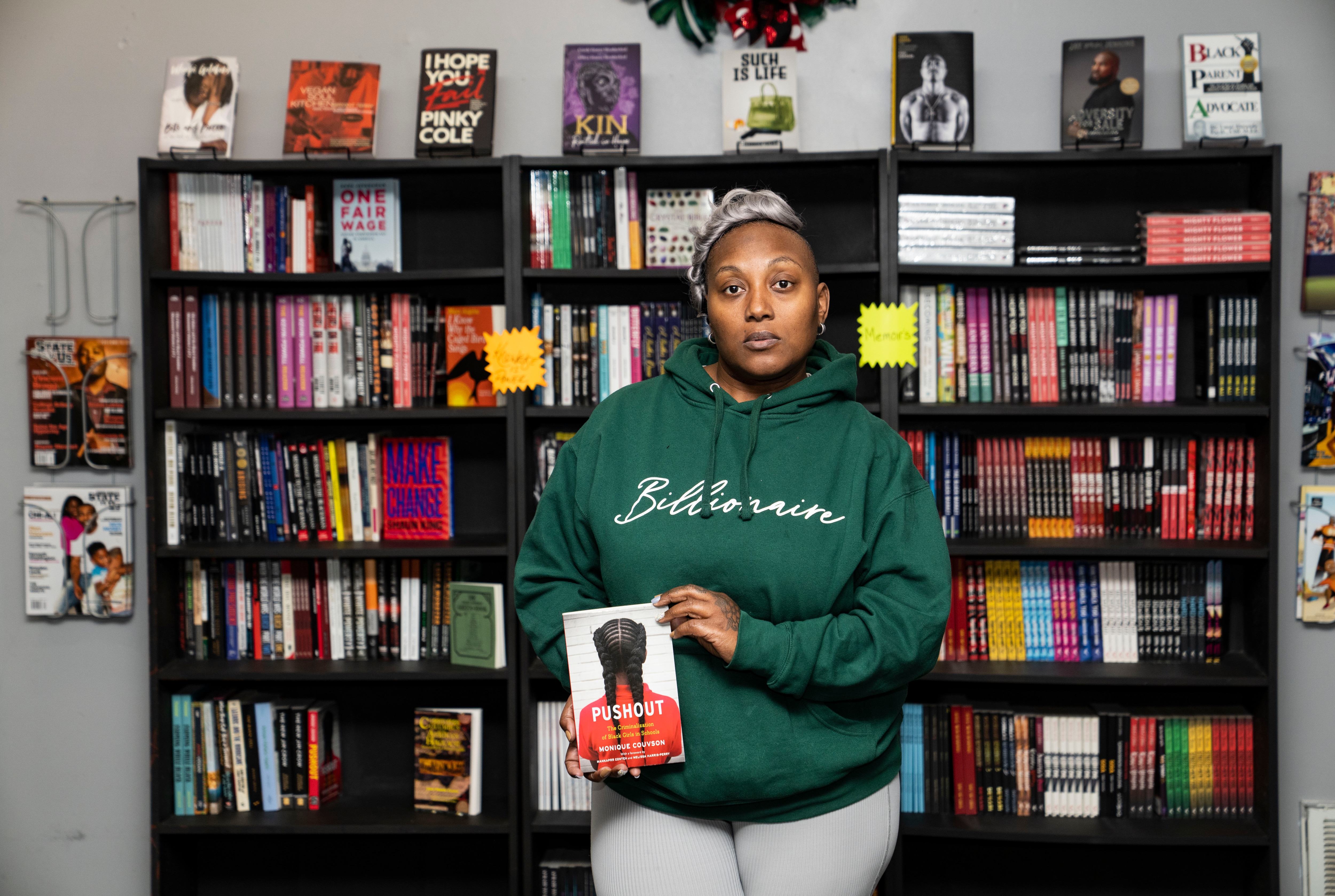 Tia Hamilton, owner of Urban Reads Bookstore, in her Waverly business.