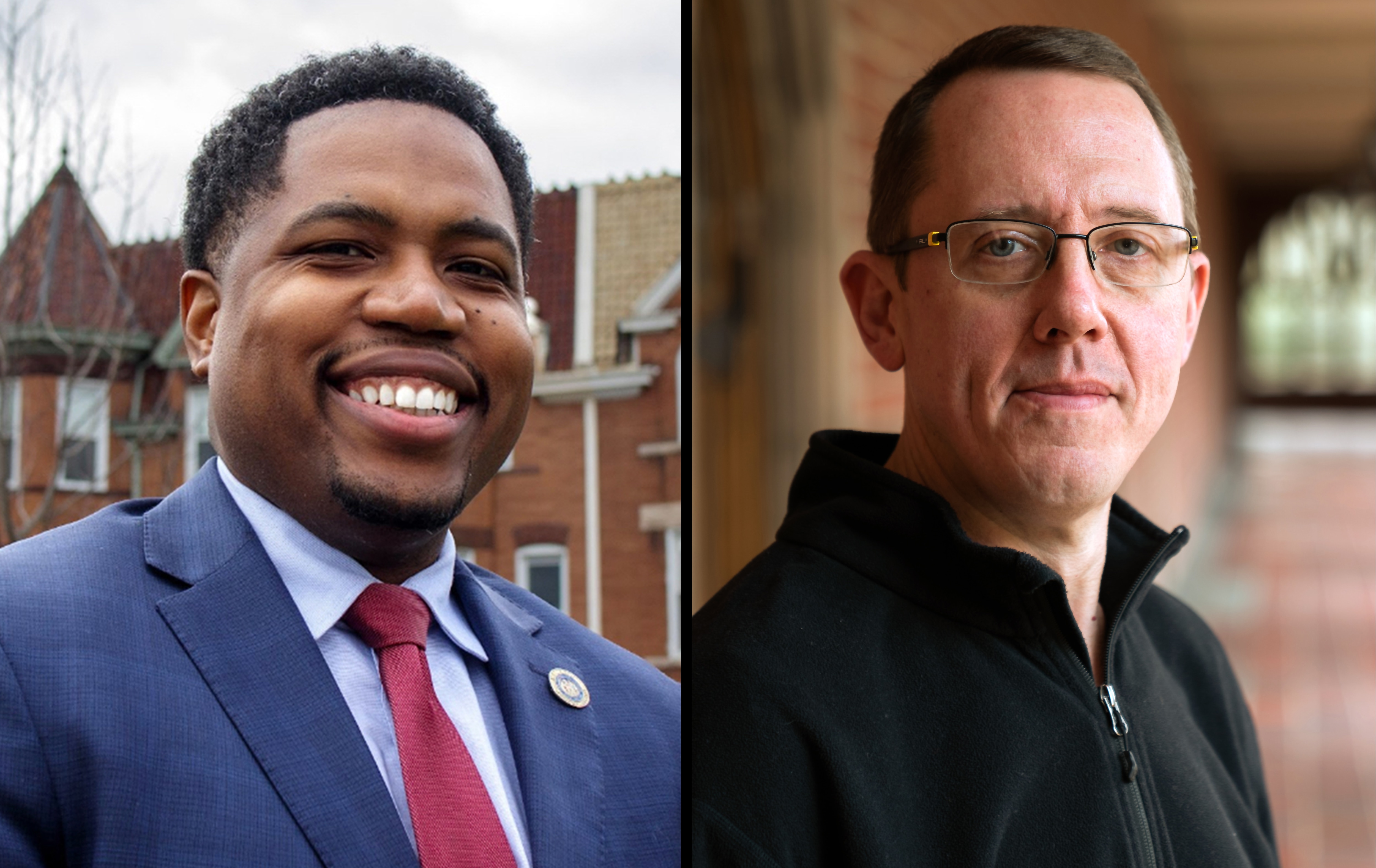(left) Del. Marlon Amprey represents District 40 in Baltimore. (right) Erik Nielson is a professor at the University of Richmond and the author of “Rap on Trial: Race, Lyrics, and Guilt in America.”