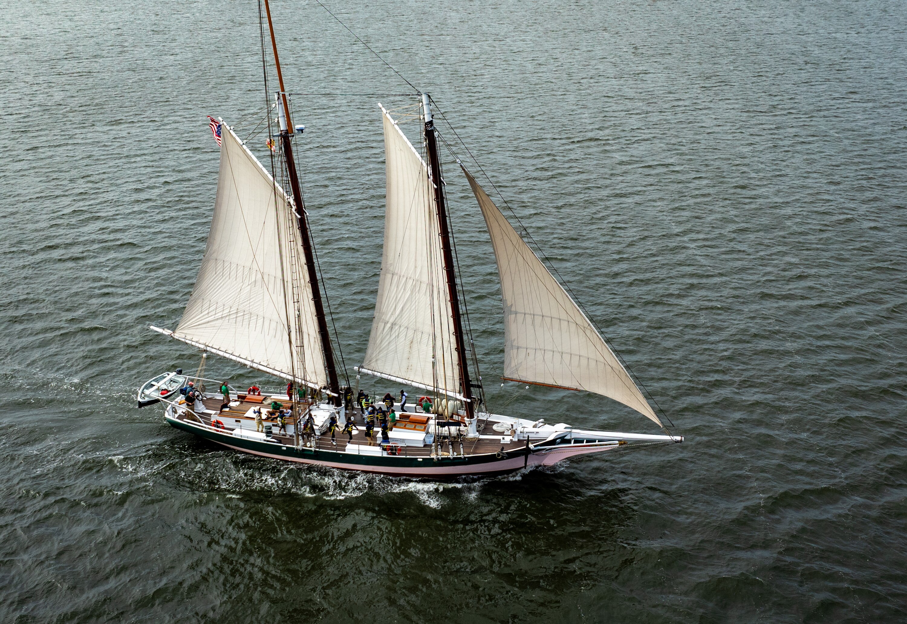 Living Classrooms’ Lady Maryland, a reproduction of a Chesapeake Bay pungy schooner, in September 2024.