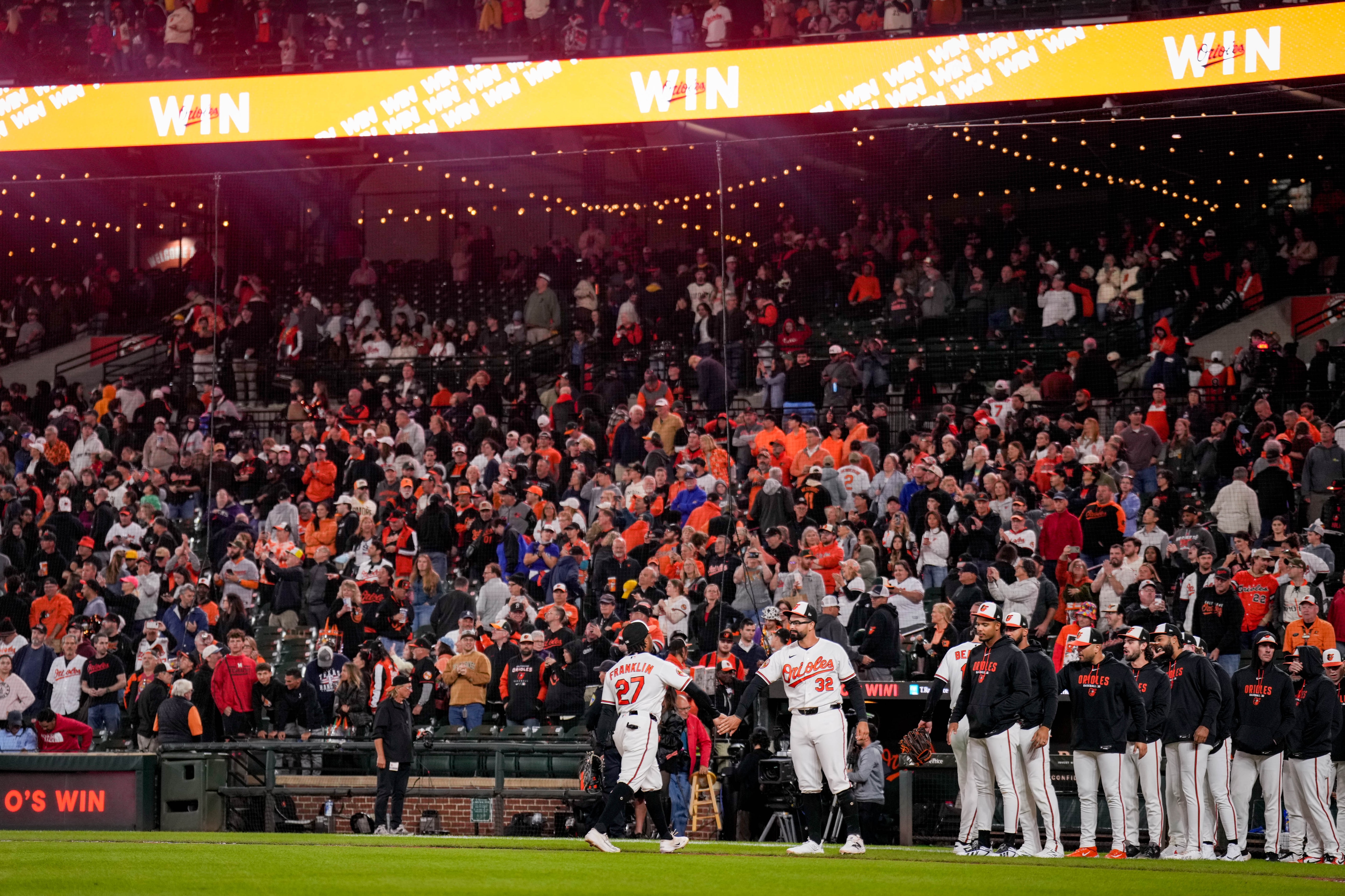 The Orioles celebrated a win to close out their home schedule on Wednesday. On Thursday they were eliminated when the White Sox won in Kansas City. 