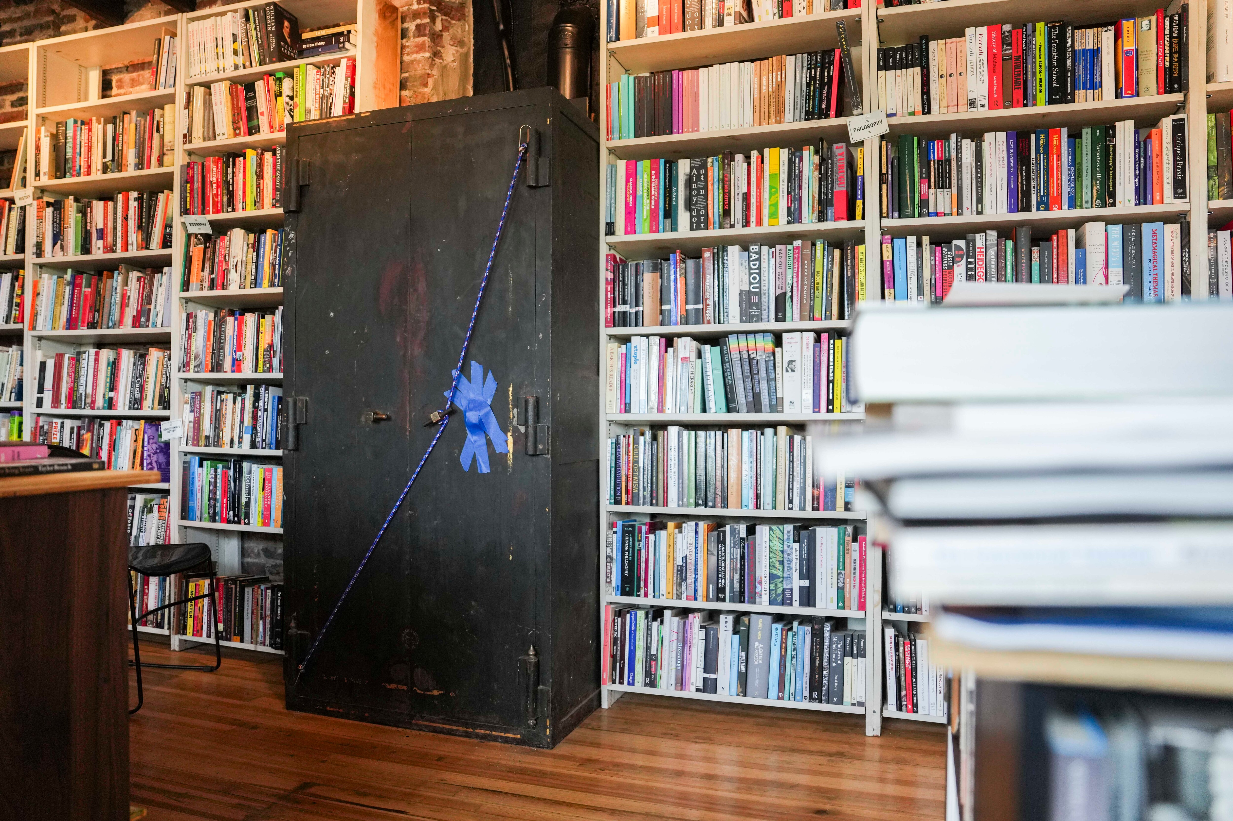 Rick Ammazzini traveled from Winnipeg, Canada to crack the mystery safe found inside in Red Emma’s, seen here on Aug. 11, 2023.