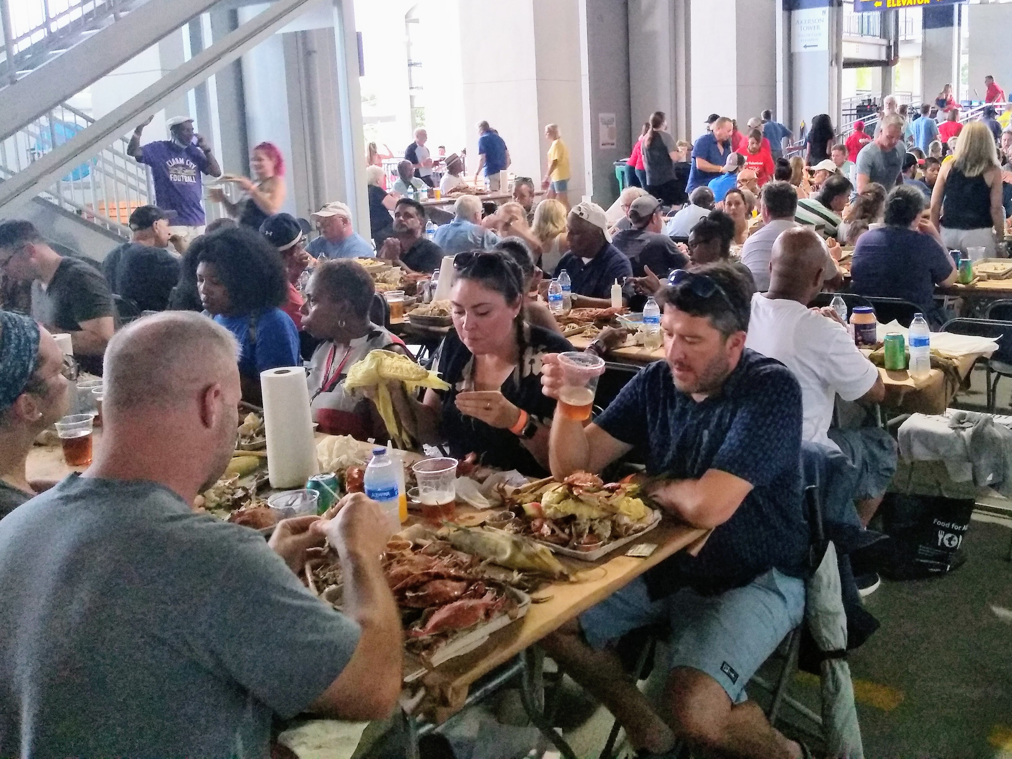 The Annapolis Rotary Crab Feast takes place on the first Friday of August at Navy-Marine Corps Memorial Stadium.