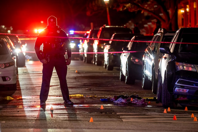 Baltimore Police at the scene of a police-involved shooting at the 2800 block of Pelham Avenue on Tuesday evening.