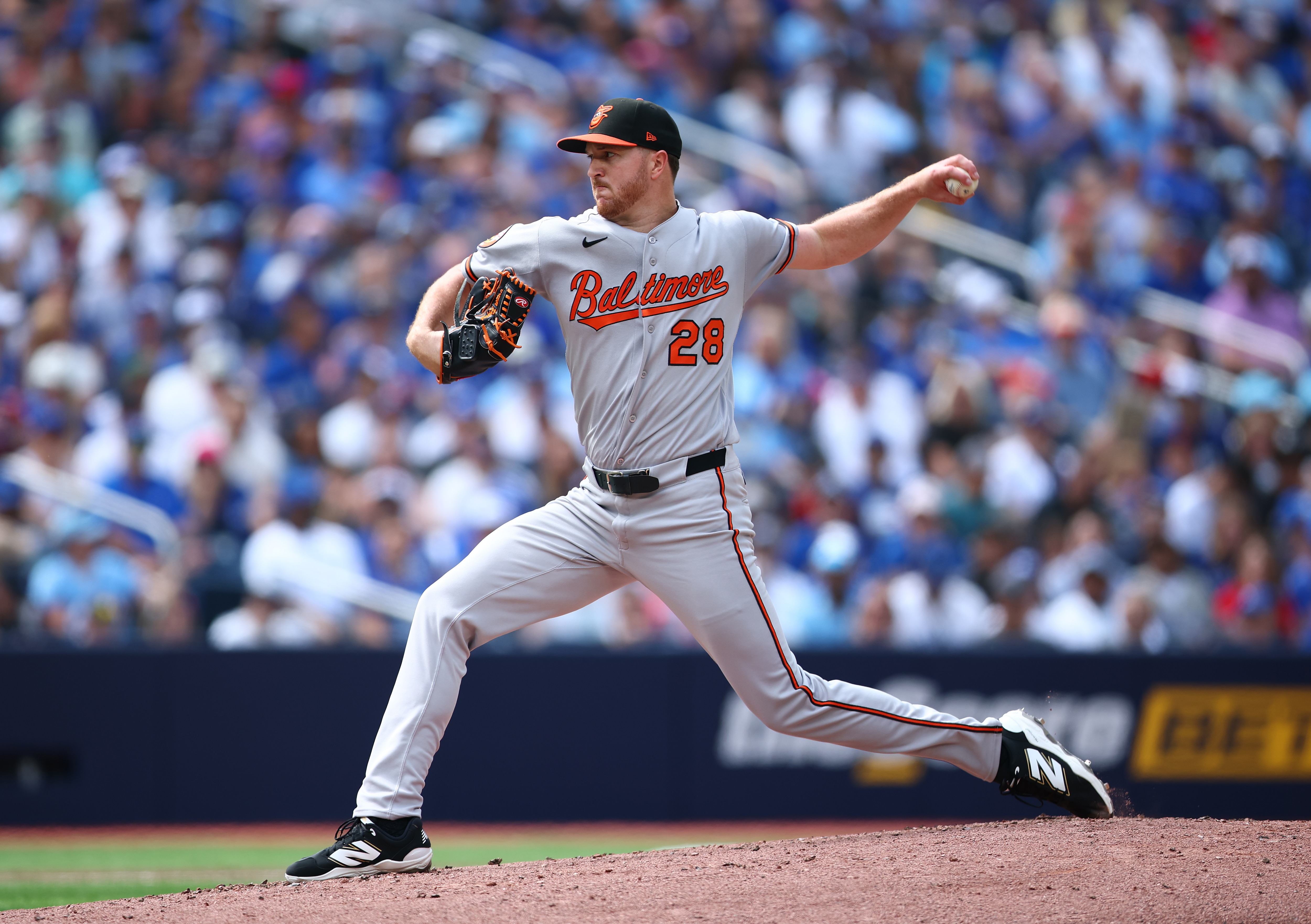 Trevor Rogers allowed four runs on seven hits in six innings Sunday in the Orioles’ loss to the Blue Jays.