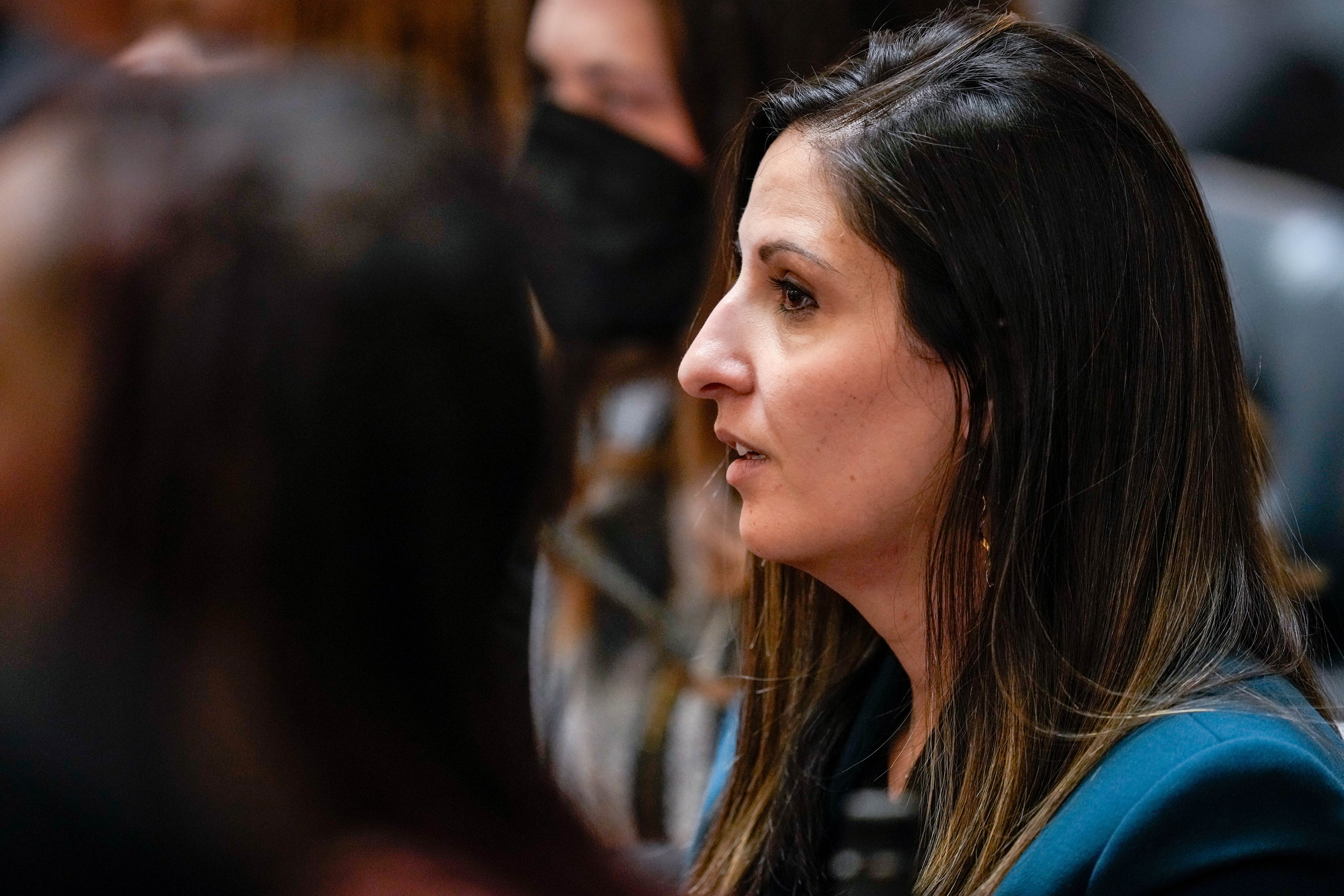 Sen. Dalya Attar, a Baltimore City Democrat, attends Gov. Wes Moore’s State of the State address in the Maryland State House in Annapolis, Md. on Wednesday, February 5, 2025.