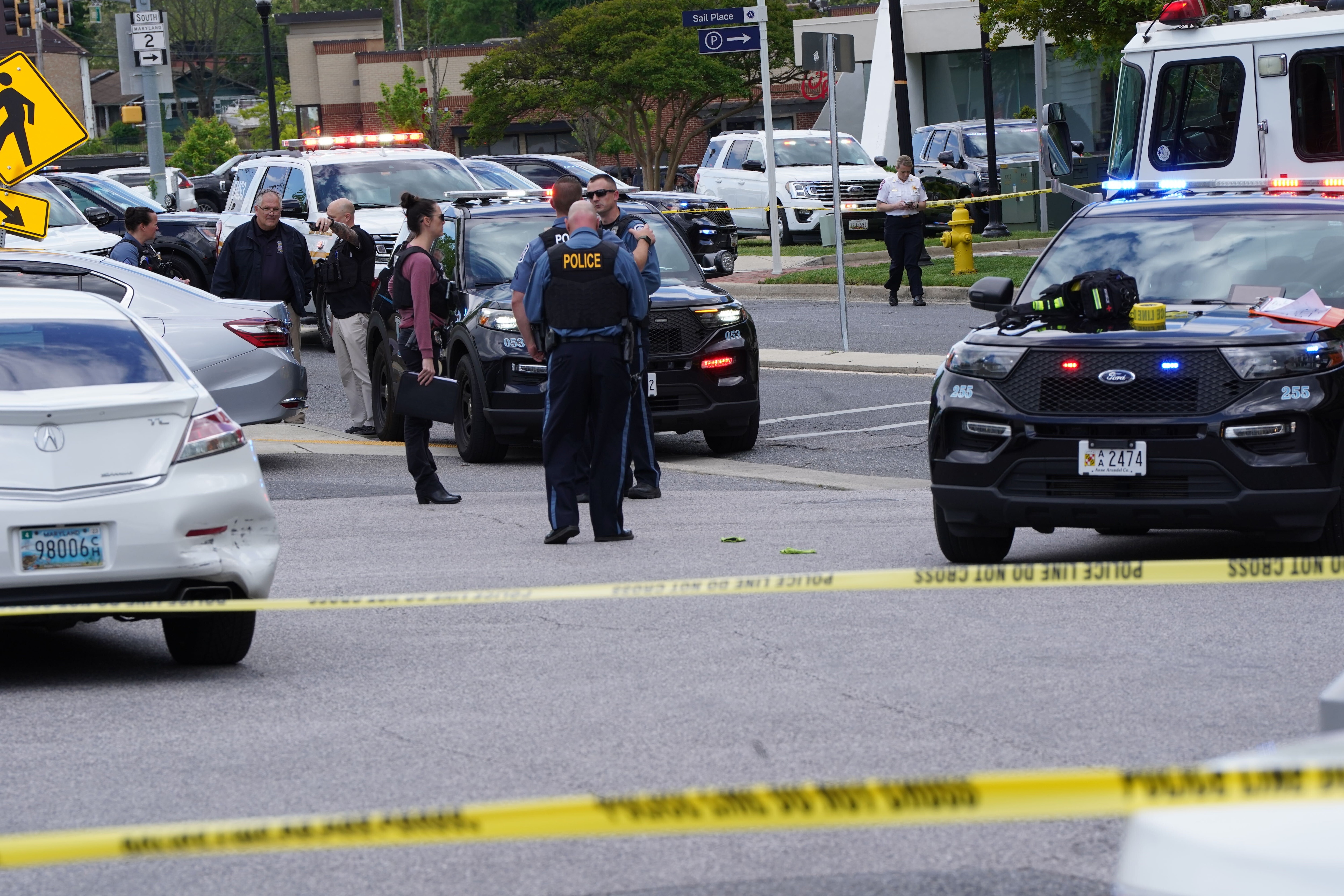 Police respond to the scene of a shooting in Parole.