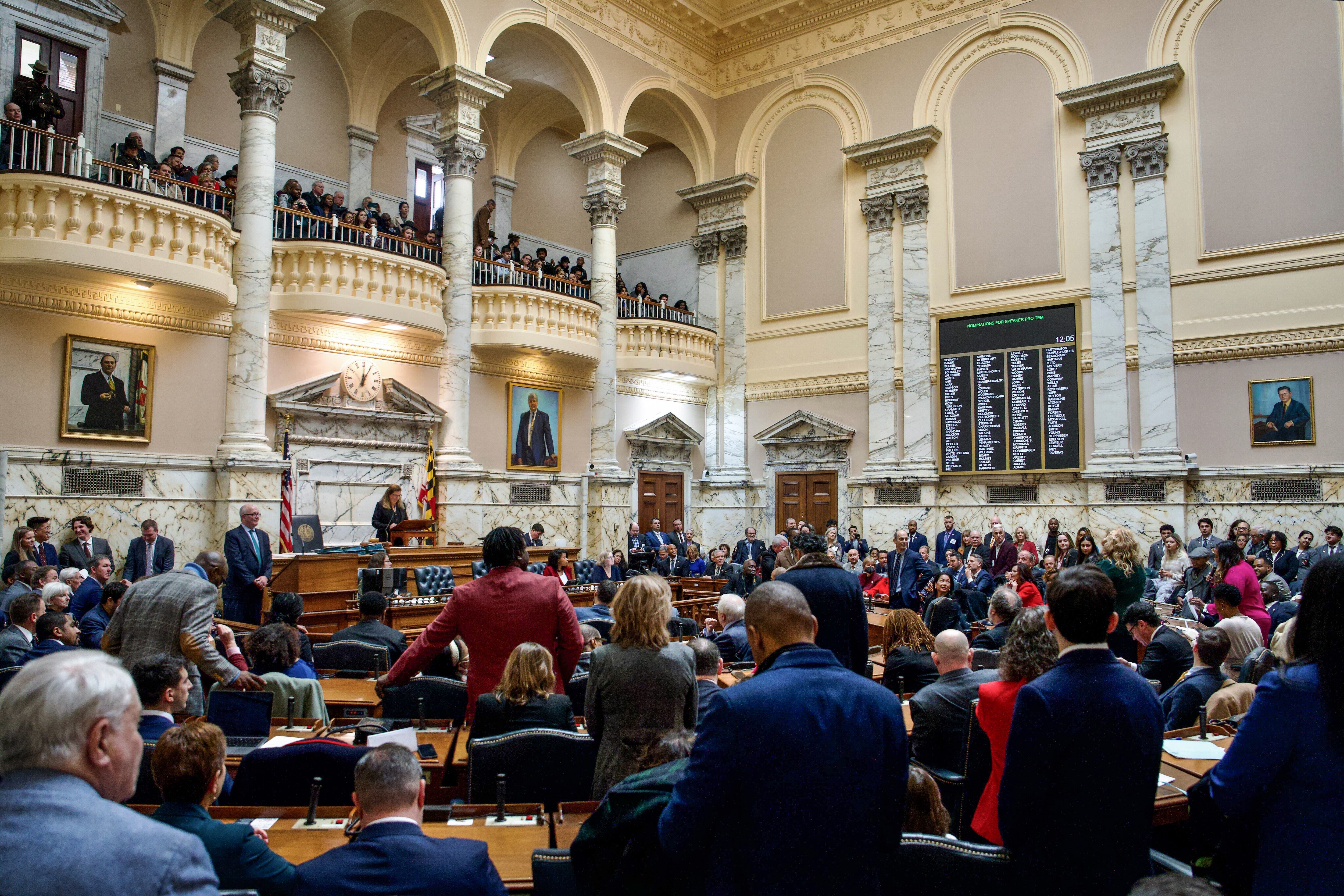 The Maryland House of Delegates on opening day of the Maryland General Assembly in Annapolis, Md., on Wednesday, January 8, 2024.