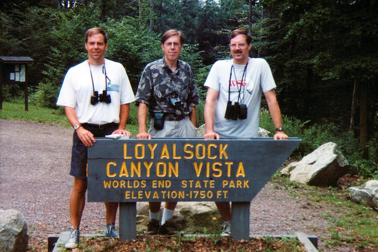 Tim Smith birdwatching with his brothers Mark Smith and Steve Smith.