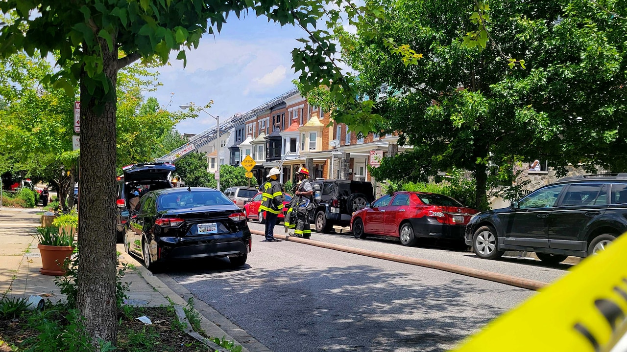 Pets rescued after 3-alarm fire tears through Reservoir Hill rowhomes
