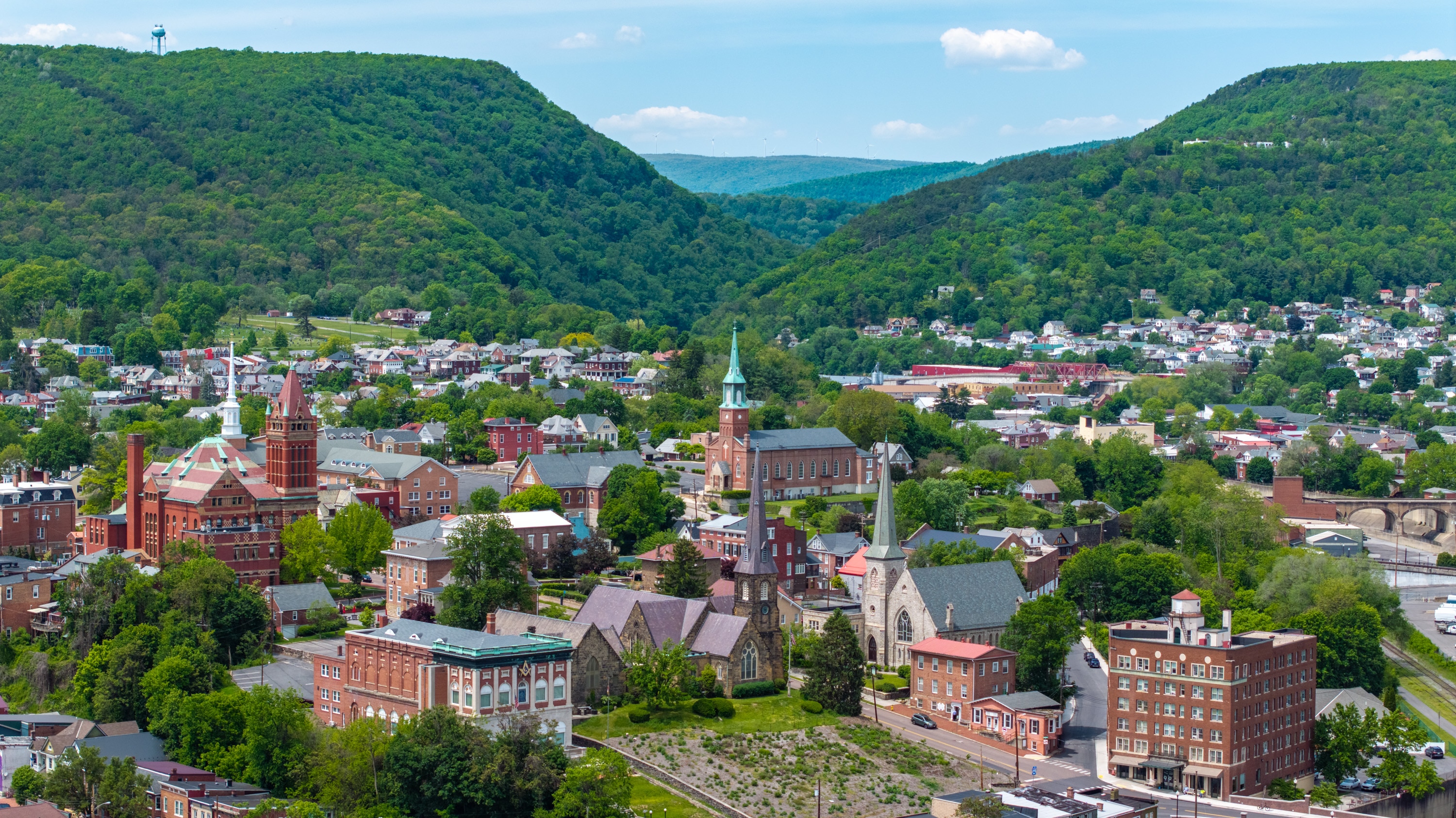 Historic downtown Cumberland is nestled in the Allegheny Mountains in Western Maryland.