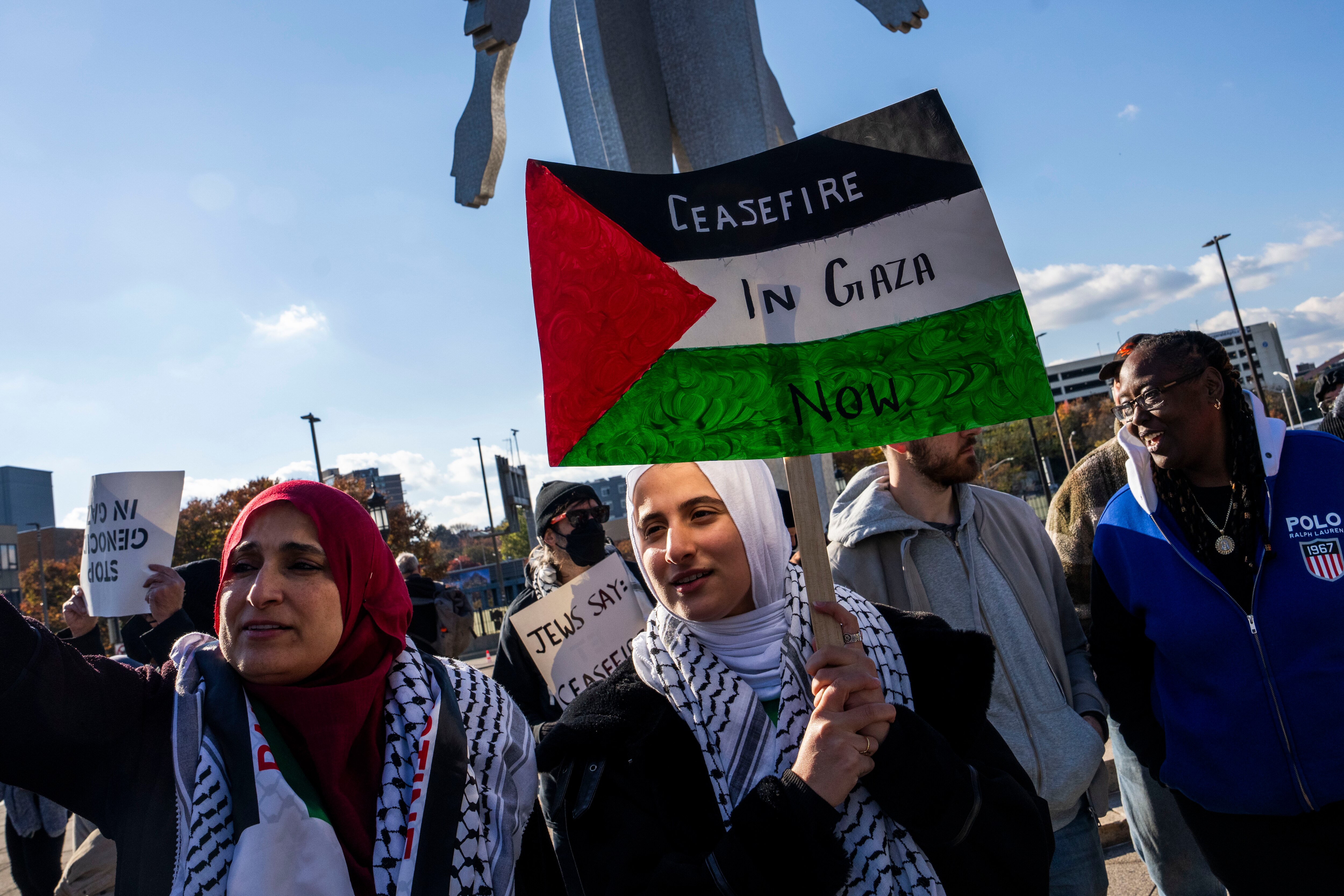 Hundreds of protestors marched in Baltimore in support of Gaza on November 1, 2023.