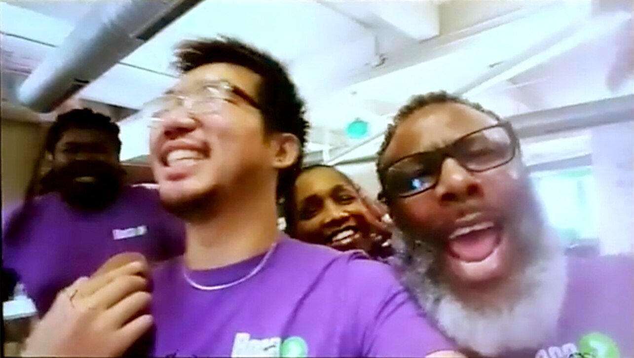 Keidaï Lee (in front) worked at Roca Baltimore while a student at Johns Hopkins University.