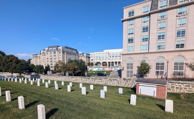 The empty lot at Park Place in Annapolis remains undeveloped, almost 20 years after it was set aside across Taylor Avenue from the Annapolis National Cemetery for a performing arts center.