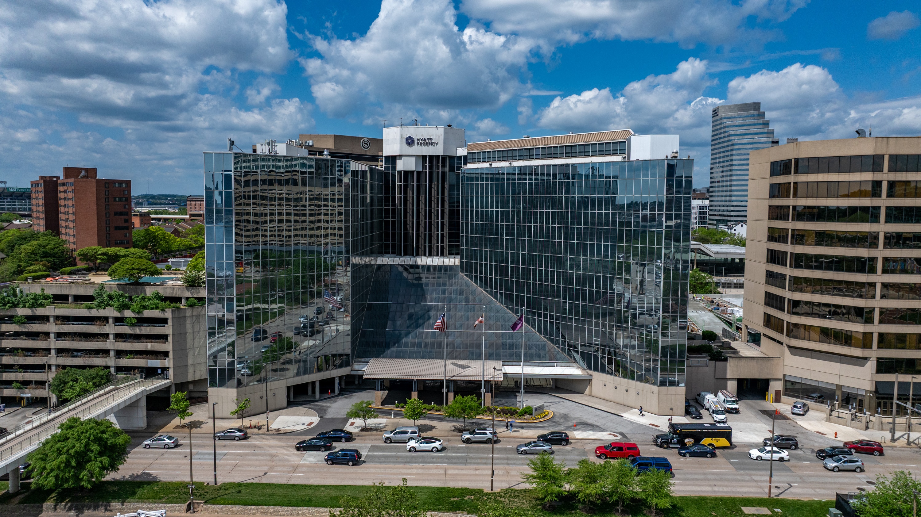 The Hyatt Regency hotel along Light Street in Baltimore's Inner Harbor was built as an investment in the city's tourism industry.