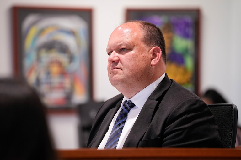 School system superintendent Bill Barnes attends a Howard County Board of Education Meeting at their headquarters in Ellicott City, Md. on Friday, May 9, 2025.