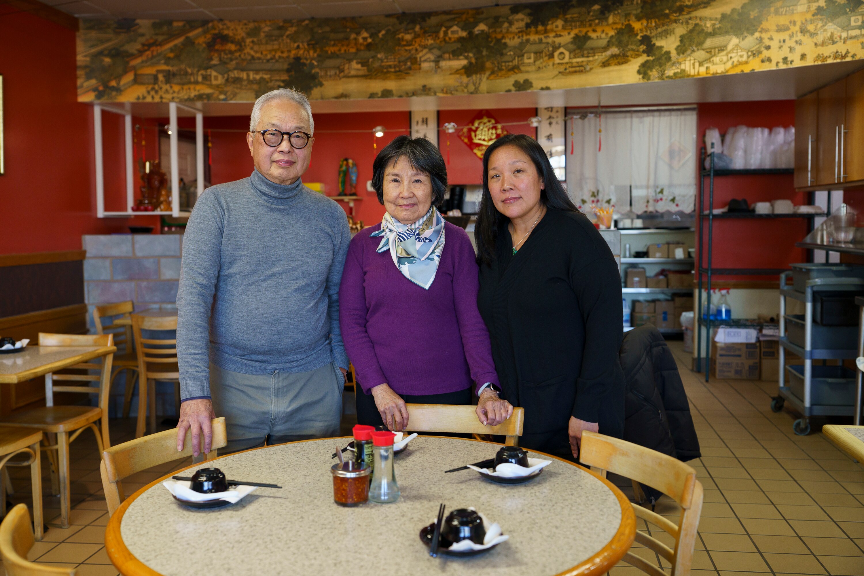 From left, A&J Restaurant owners Elaine Tang and Jye Tang and their daughter, Debbie Tang, who serves as the restaurant’s general counsel.