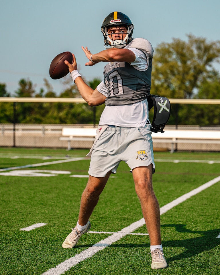 Justin Merriman, son of Terps and NFL star Justin Merriman, will start at quarterback Friday for the nationally ranked Saint Frances football team. Merriman played in the FBU Freshman All-American Bowl before transferring to the Baltimore football powerhouse ahead of this season.