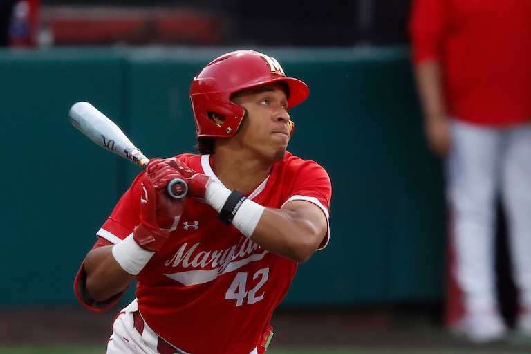 Maryland utilityman Brayden Martin during an NCAA baseball game against Indiana on April 10.