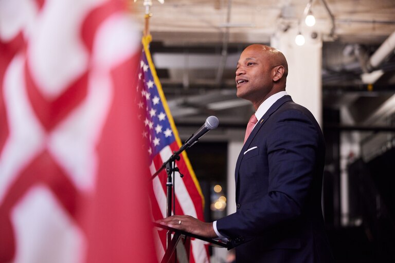 Wes Moore, Democratic Gubernatorial candidate, speaks to supporters at R. House on July 19.