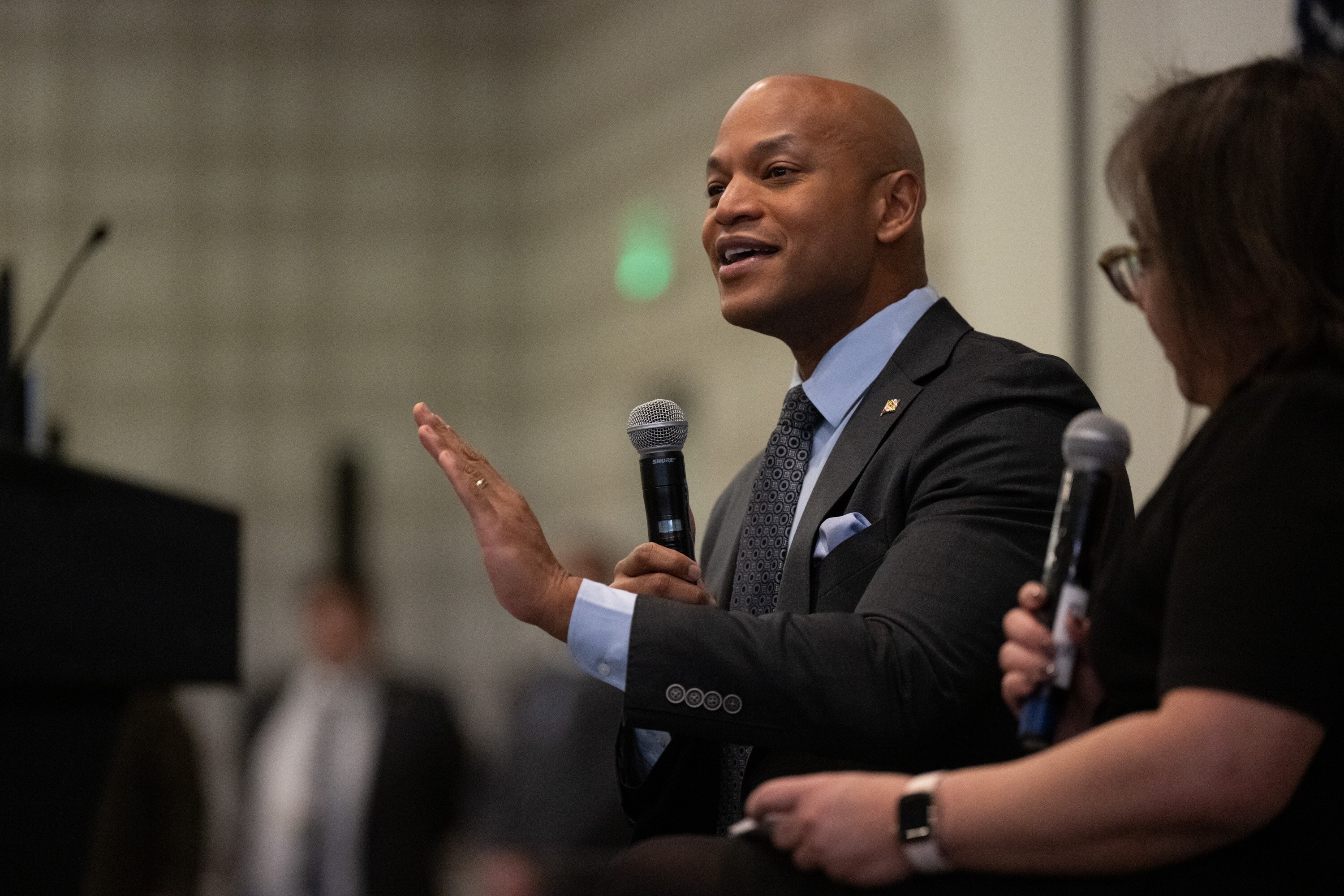Gov. Wes Moore stressed at an event last week in Annapolis that he is not the leader of the resistance to President Donald Trump.