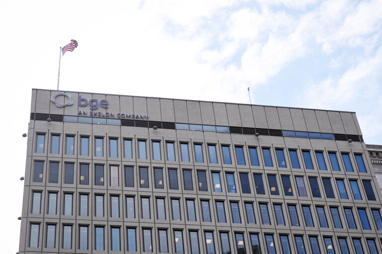 The exterior of Baltimore Gas & Electric’s downtown headquarters in Baltimore, Md. on Tuesday, April 15, 2025.
