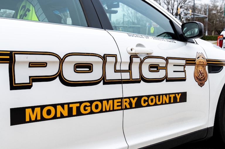 A Montgomery County Police vehicle is seen in Silver Spring, Maryland on Saturday, March 2, 2024.