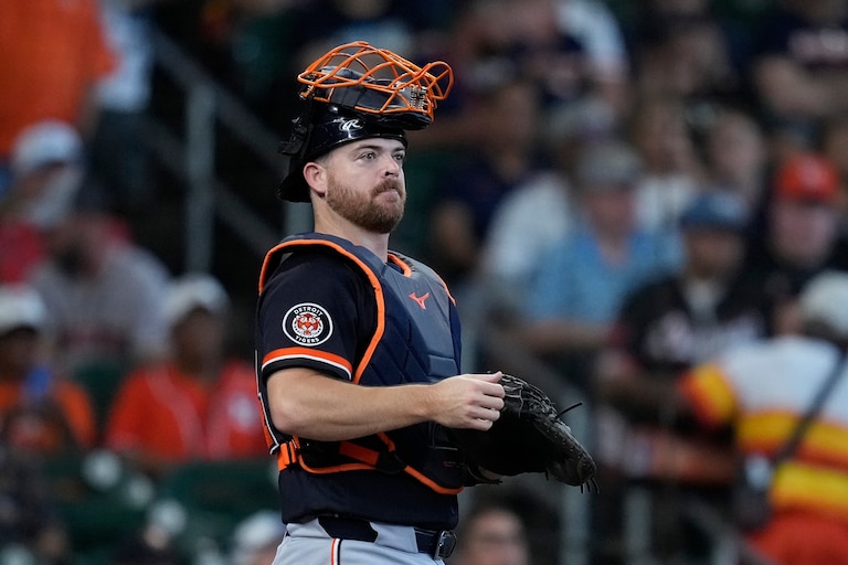 Detroit Tigers catcher Jake Rogers looks on during the sixth inning of a game against the Houston Astros on June 17.
