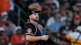 Detroit Tigers catcher Jake Rogers looks on during the sixth inning of a game against the Houston Astros on June 17.